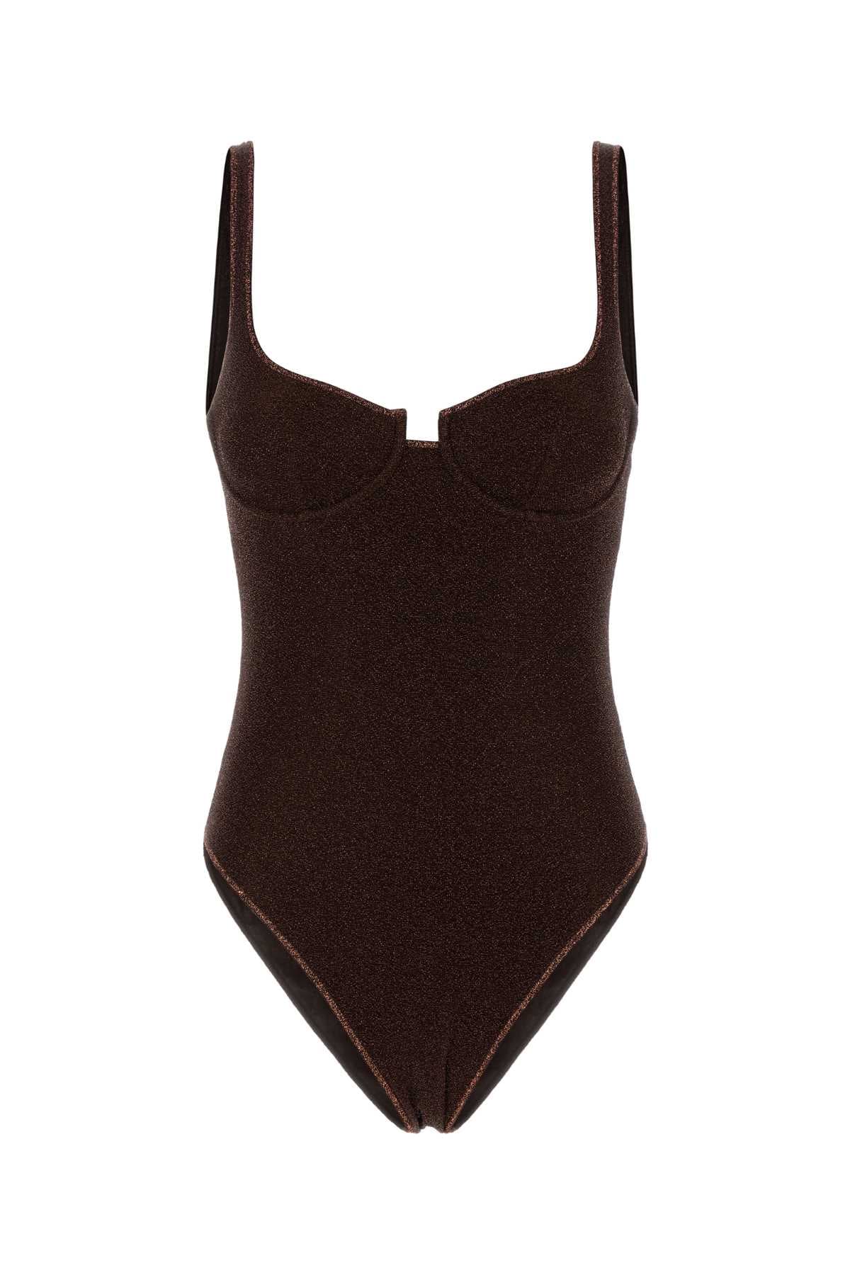 Chocolate nylon blend swimsuit