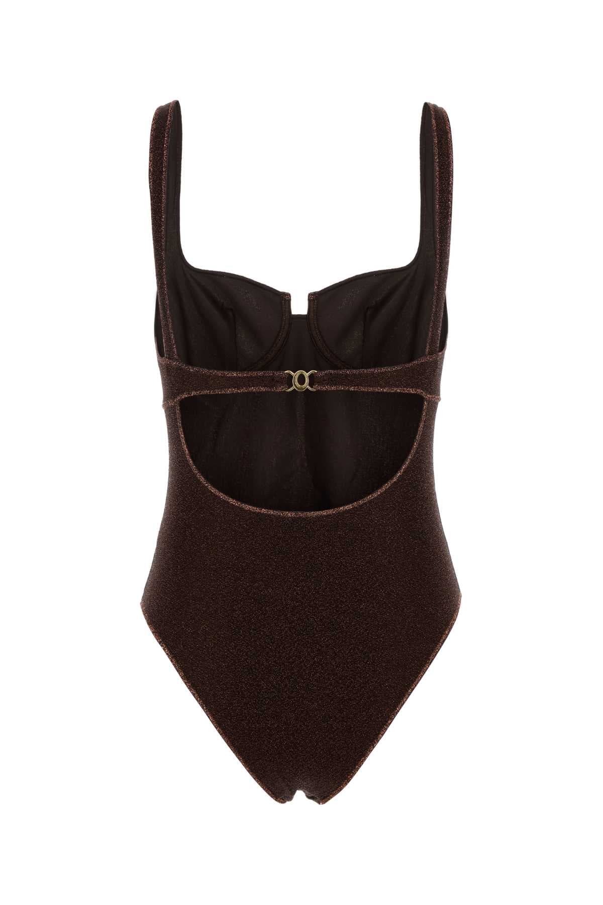 Chocolate nylon blend swimsuit - мініатюра 2