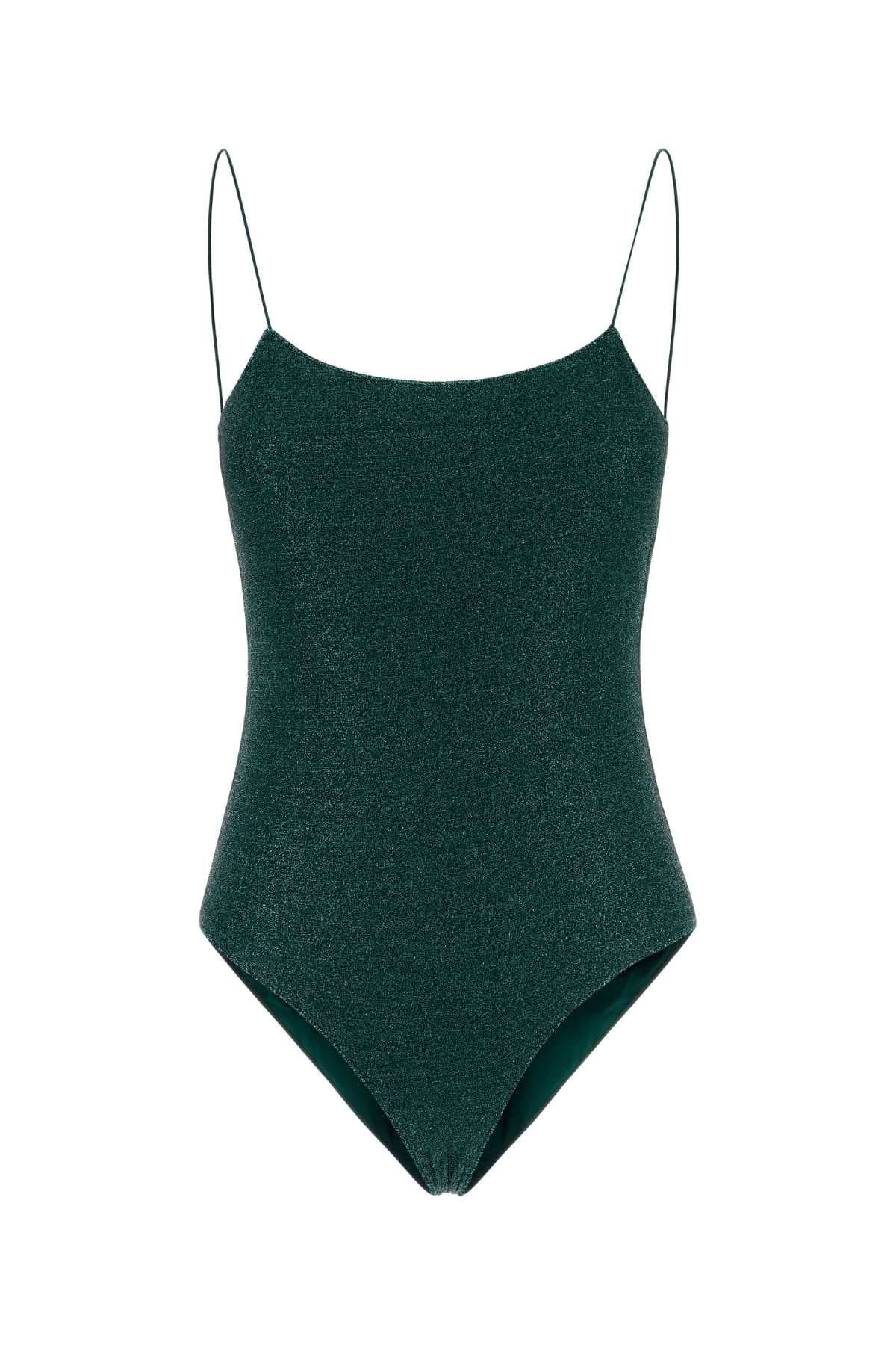 Petrol green nylon blend swimsuit