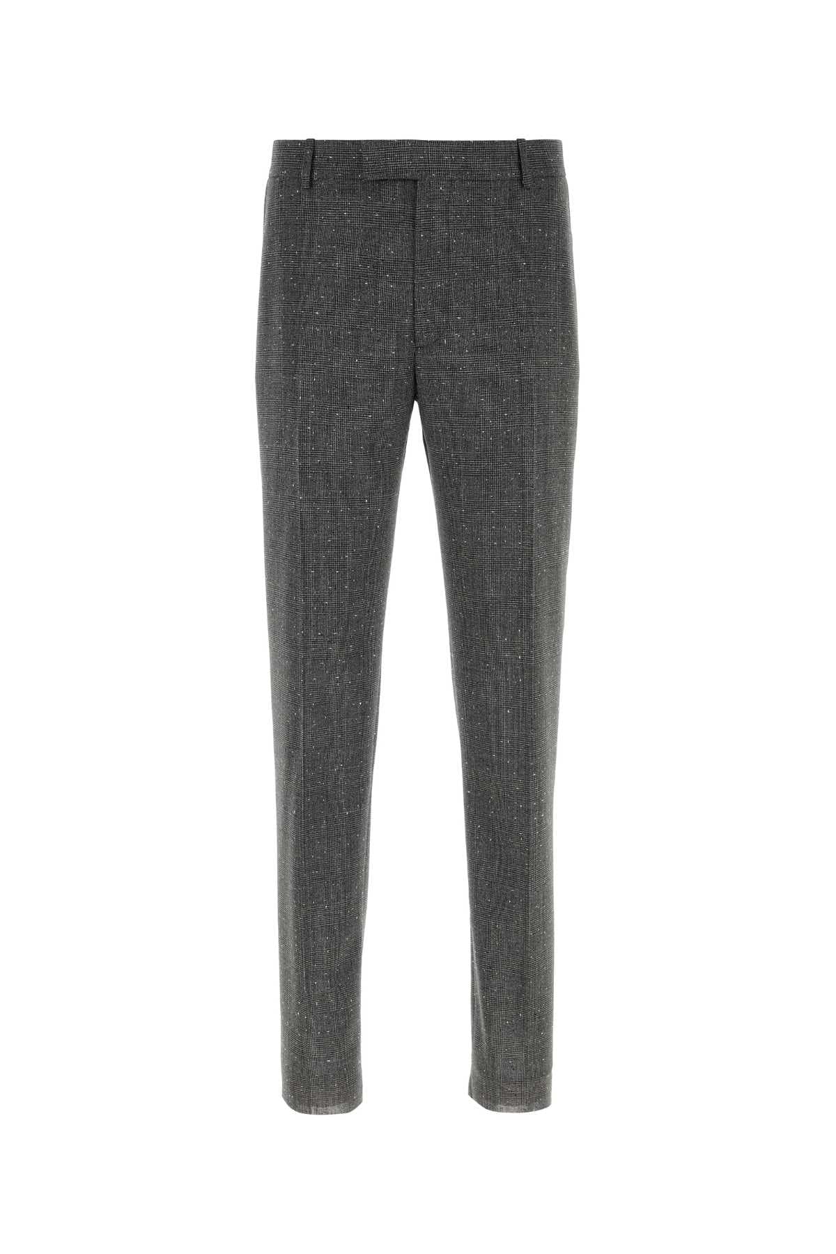 Embroidered wool cigarette pant