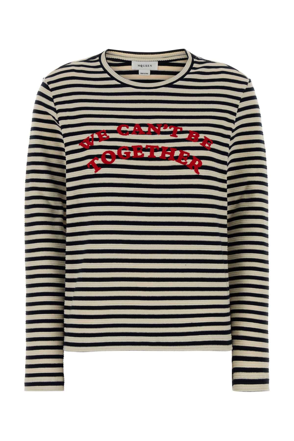 Embroidered stretch cotton t-shirt