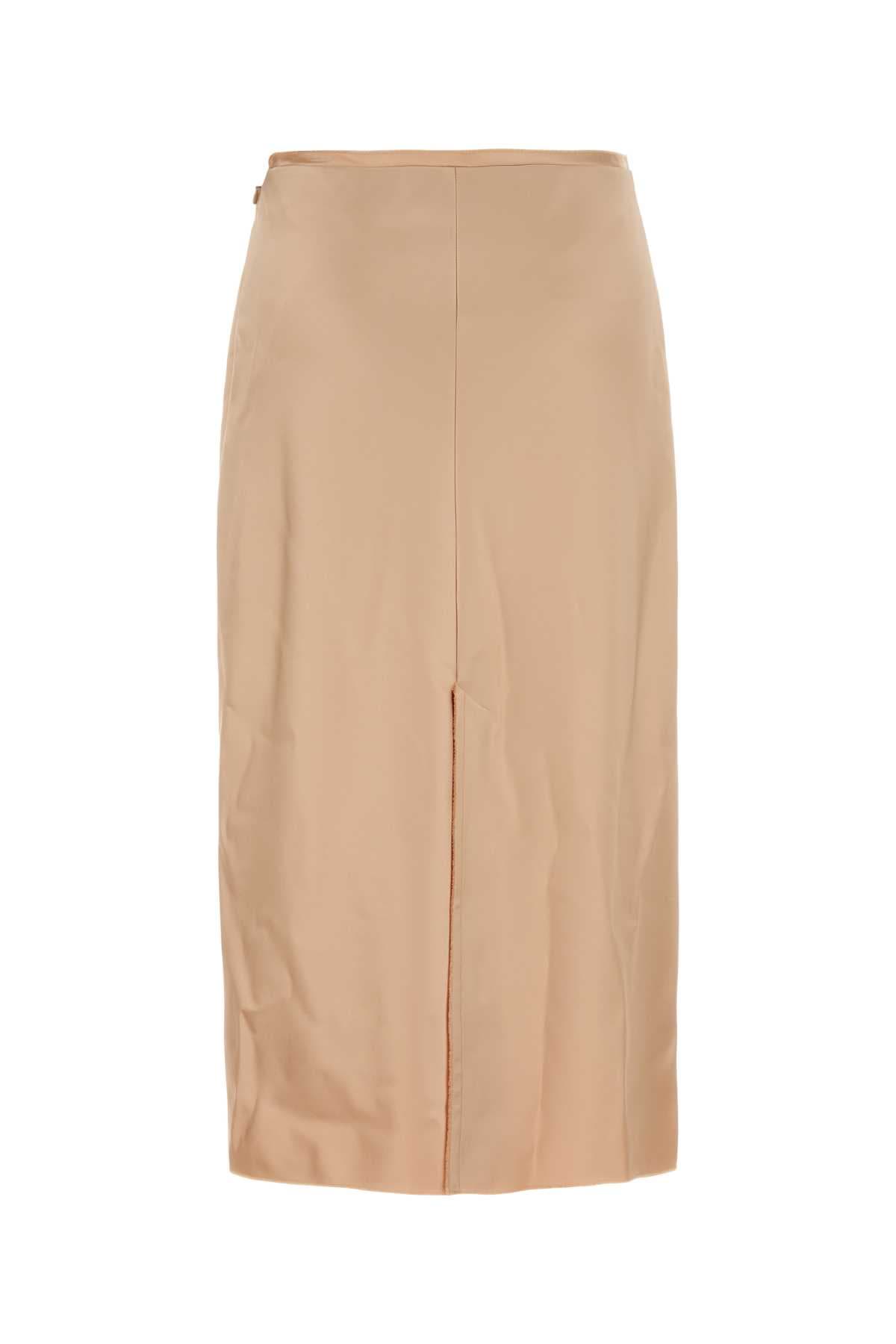 Skin pink stretch satin skirt - мініатюра 2