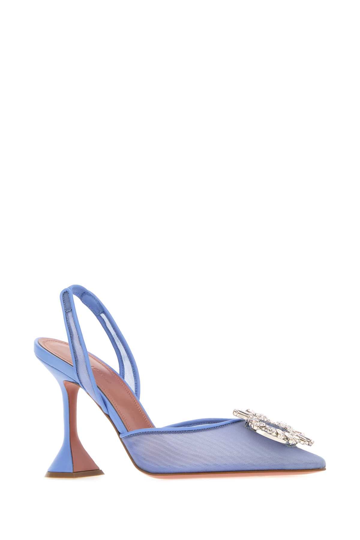 Cerulean blue mesh Begum pumps - мініатюра 2