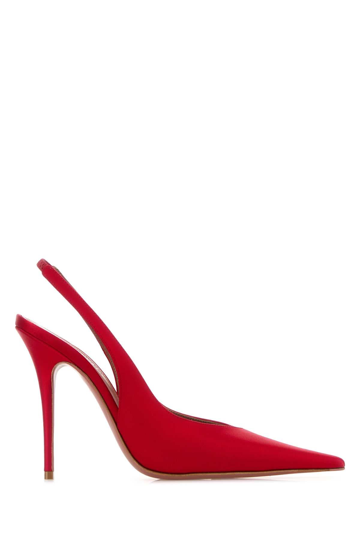 Red satin Anok pumps