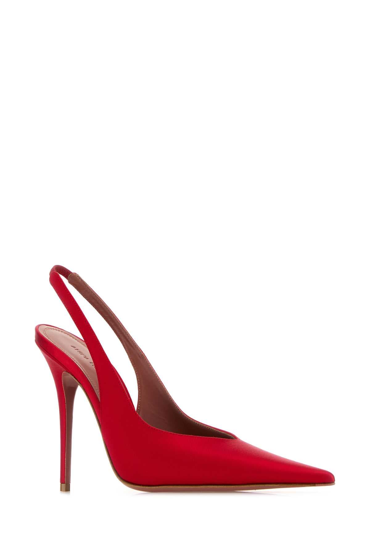 Red satin Anok pumps - мініатюра 2