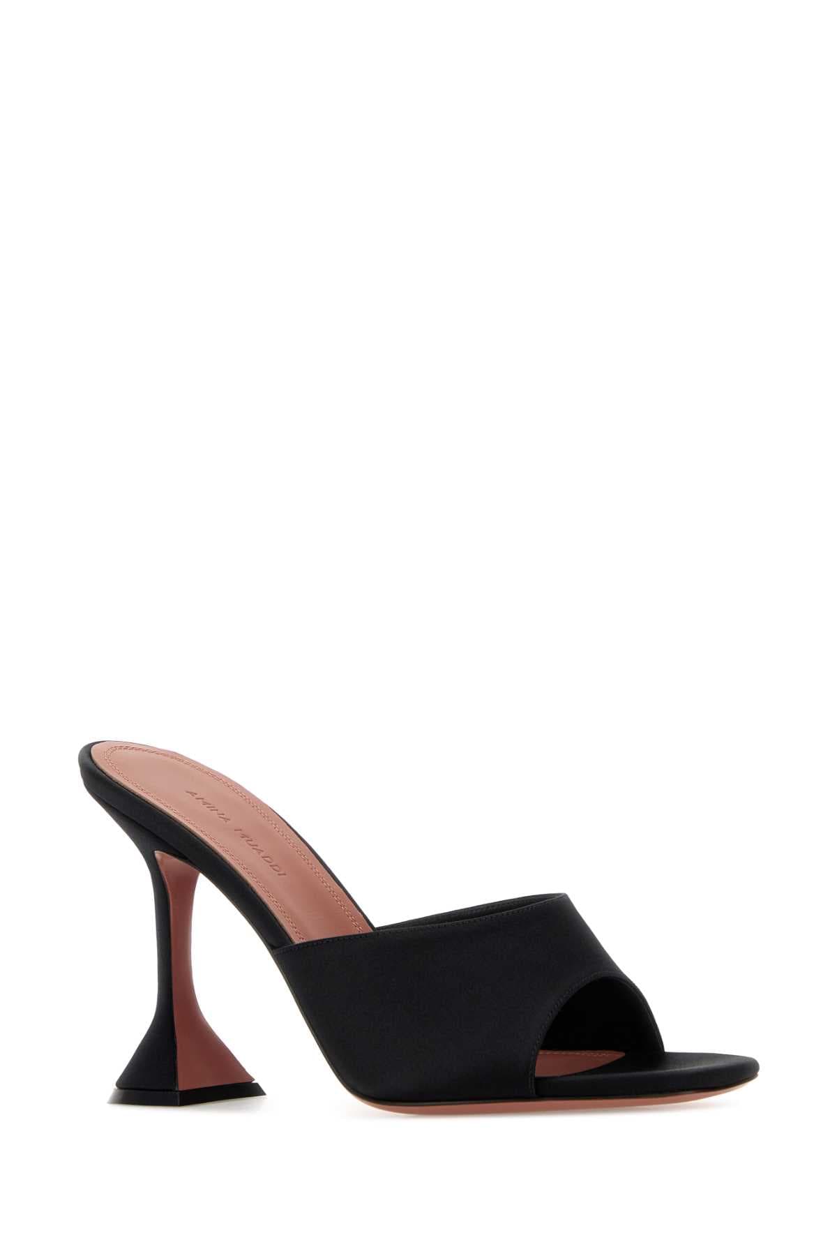 Black satin Lupina mules - мініатюра 2