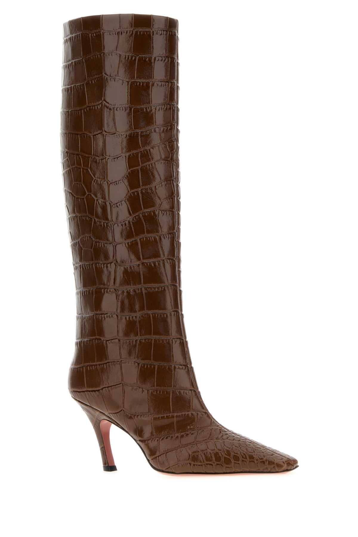 Brown leather Mona boots - мініатюра 2
