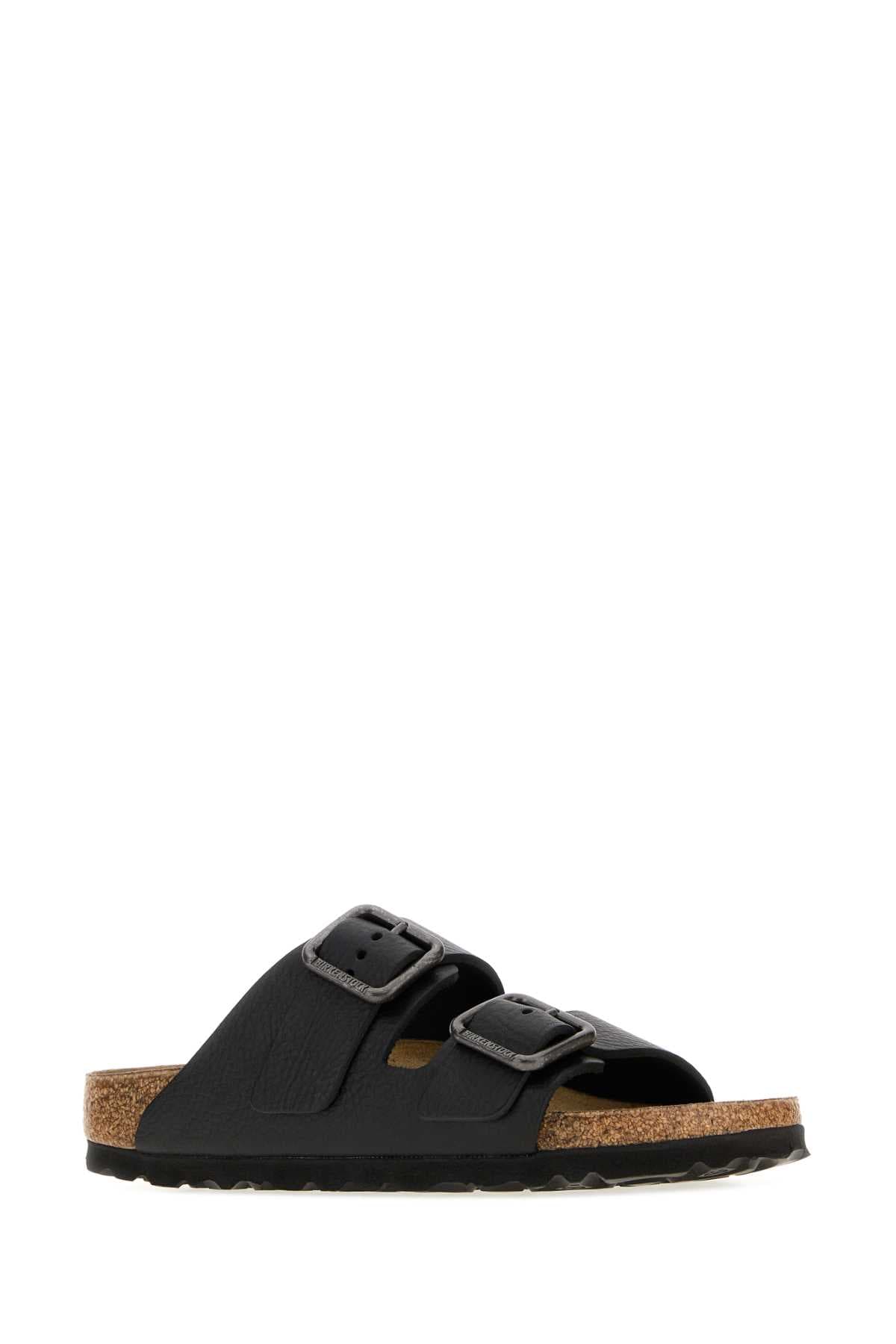Black leather Arizona slippers - мініатюра 2