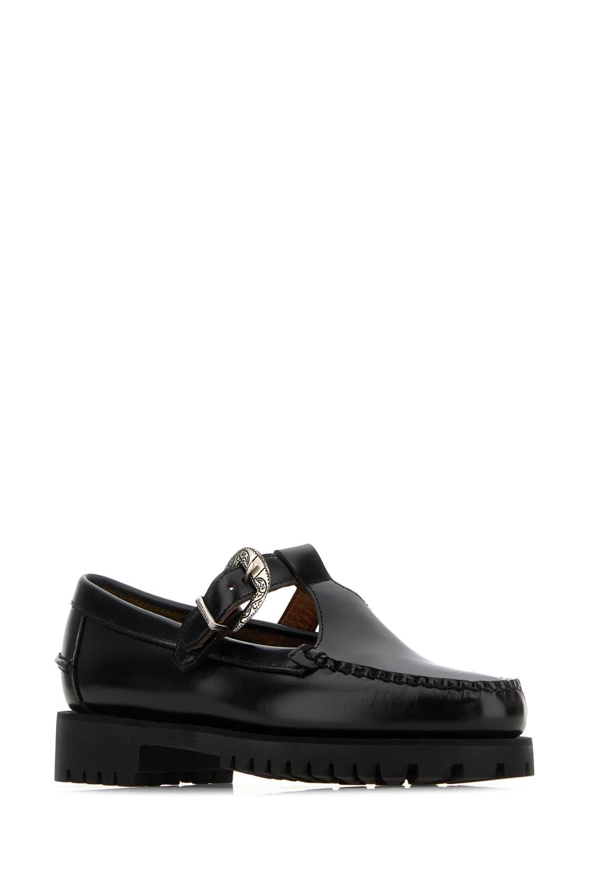 Black leather Aurora loafers - мініатюра 2