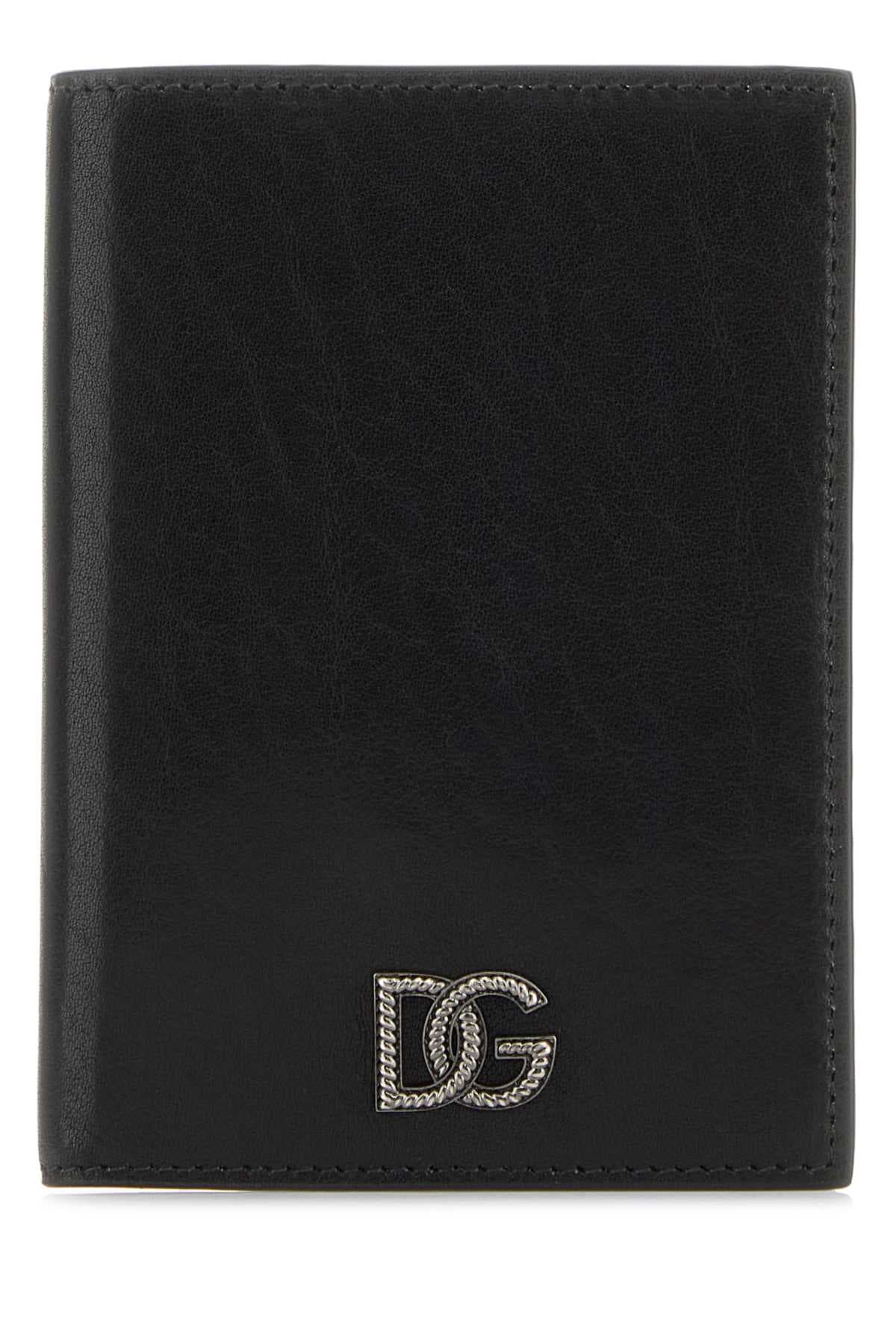 Black leather passport holder