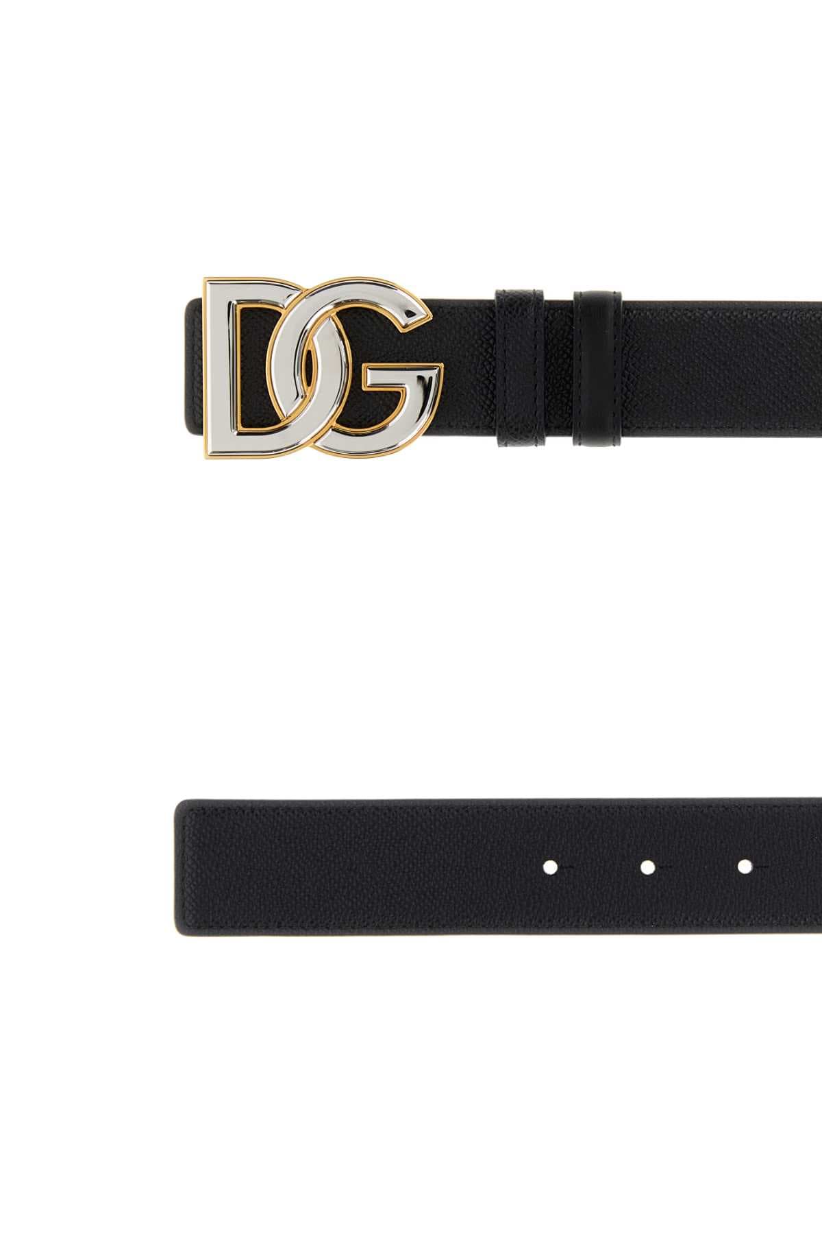 Black leather reversible belt - мініатюра 2