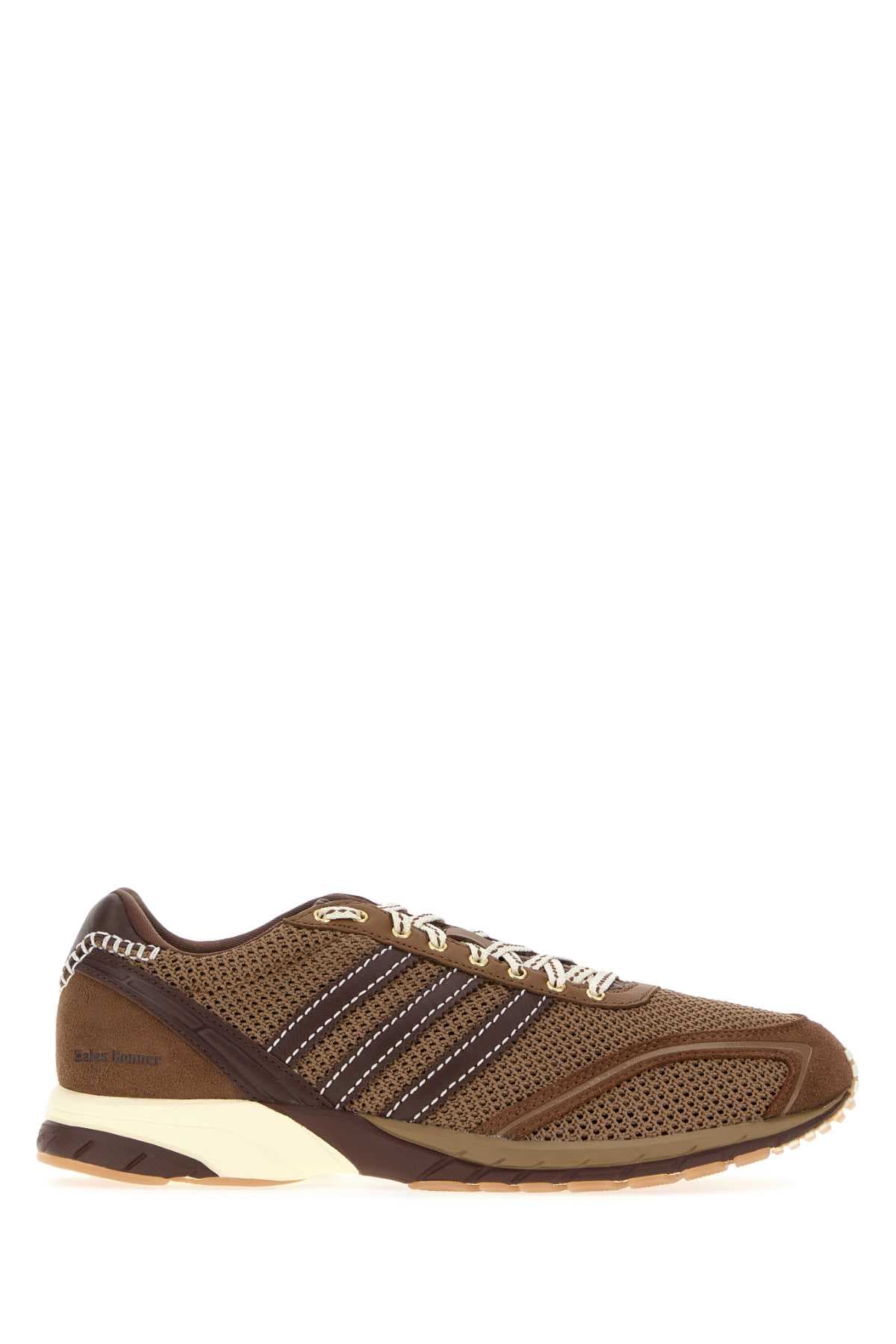 Brown crochet Adidas x Wales Bonner Adizero sneakers