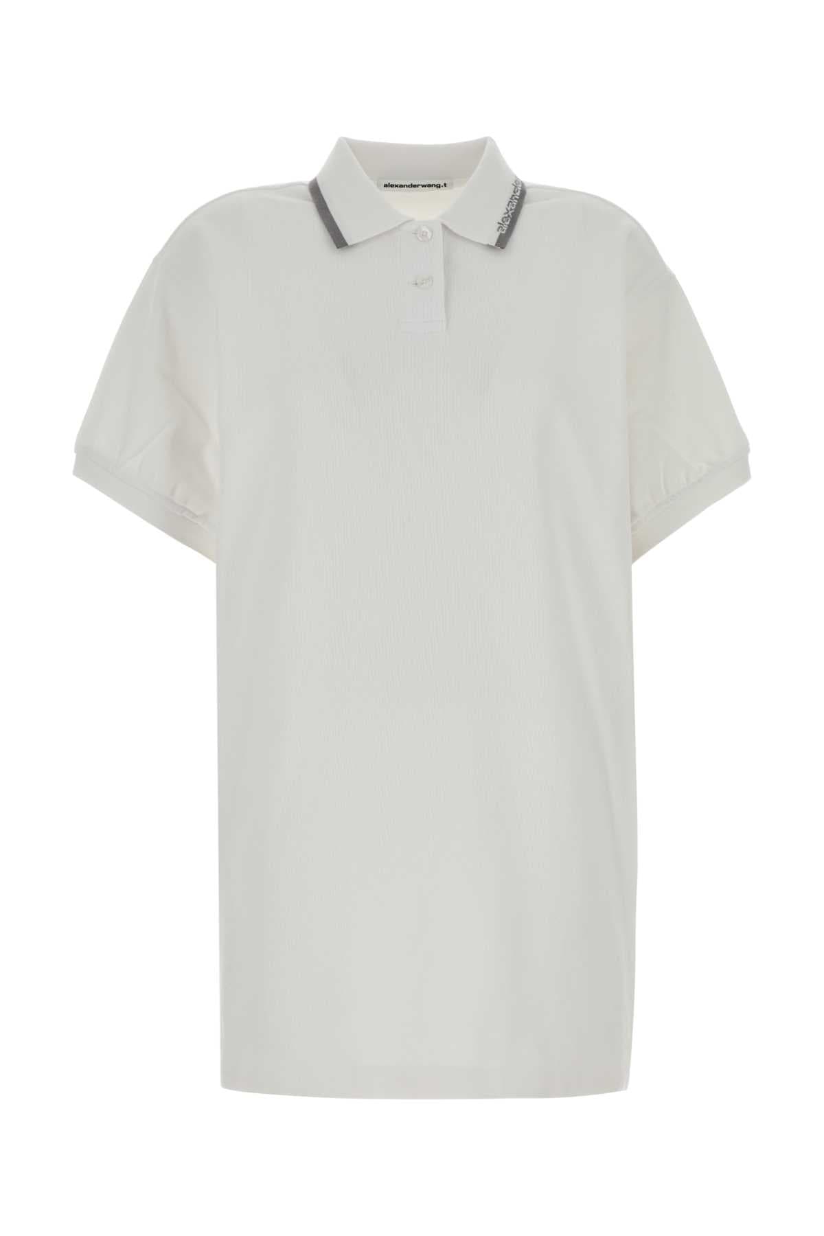 White cotton mini polo dress