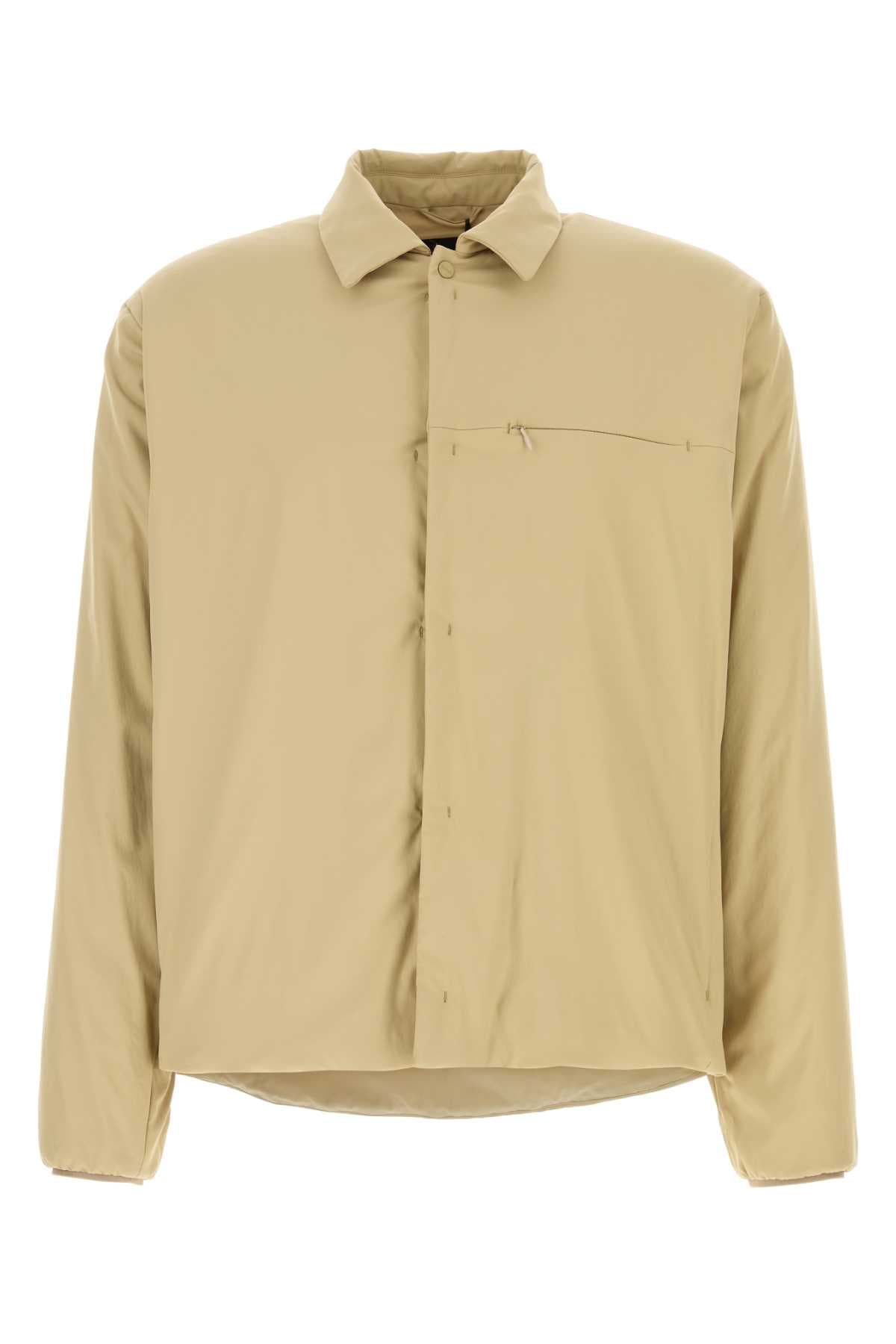 Beige nylon padded jacket