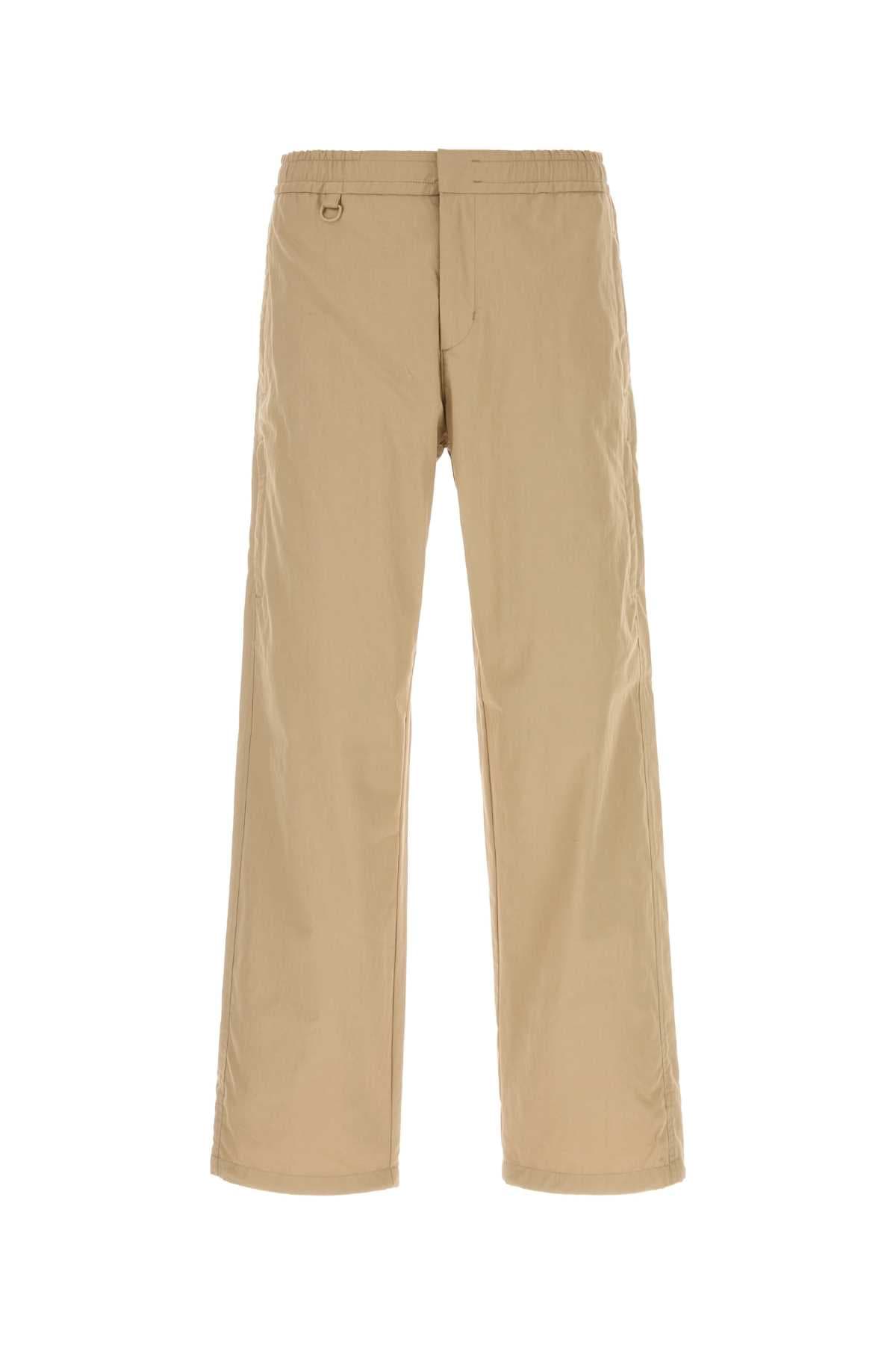 Beige cotton blend pant