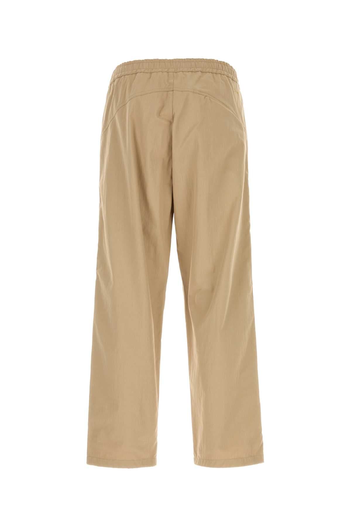 Beige cotton blend pant - мініатюра 2