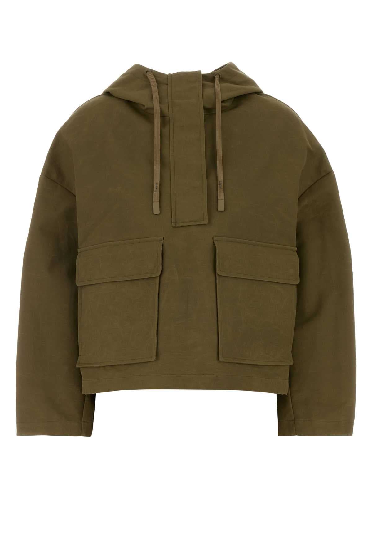 Army green cotton blend jacket