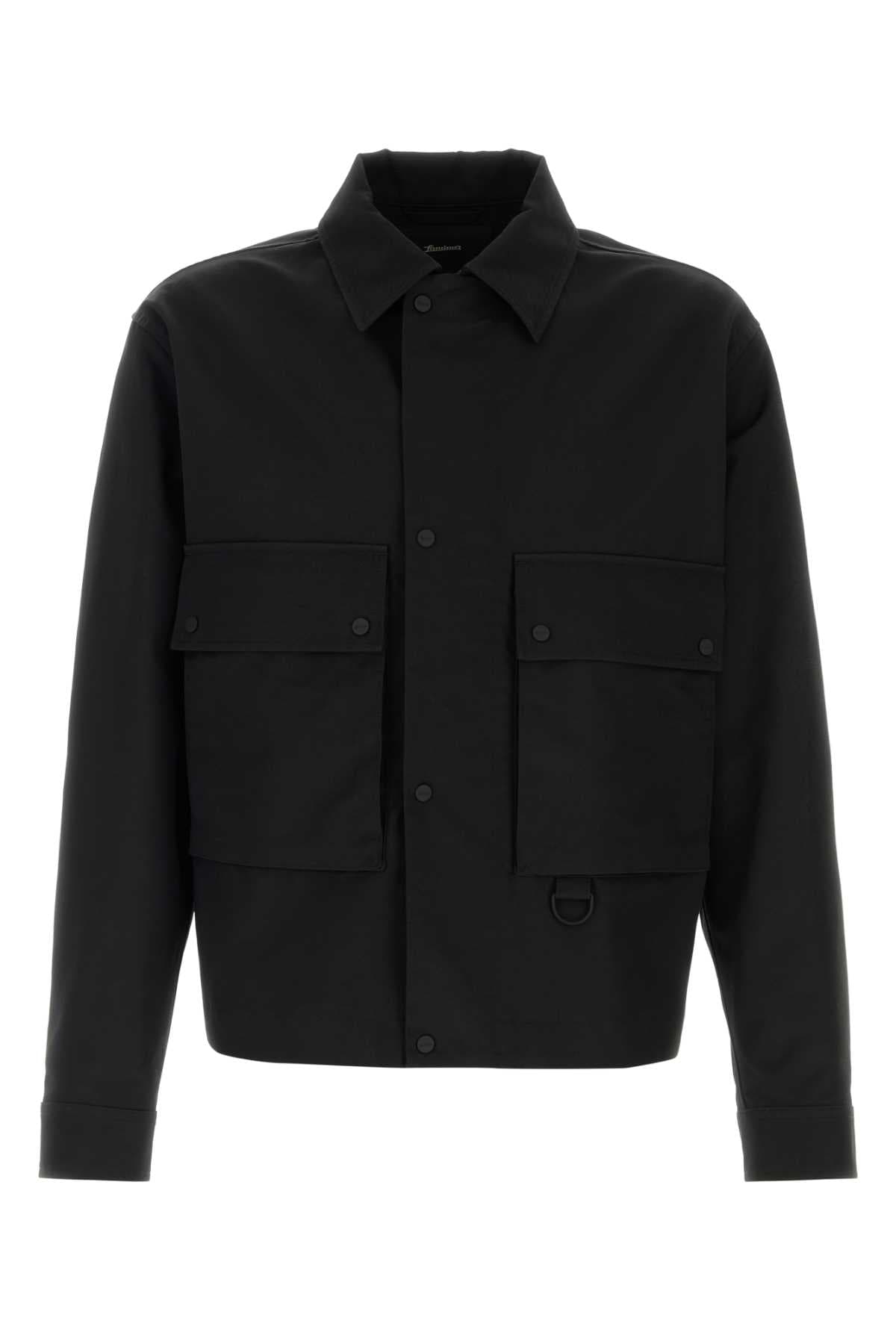 Black cotton blend jacket