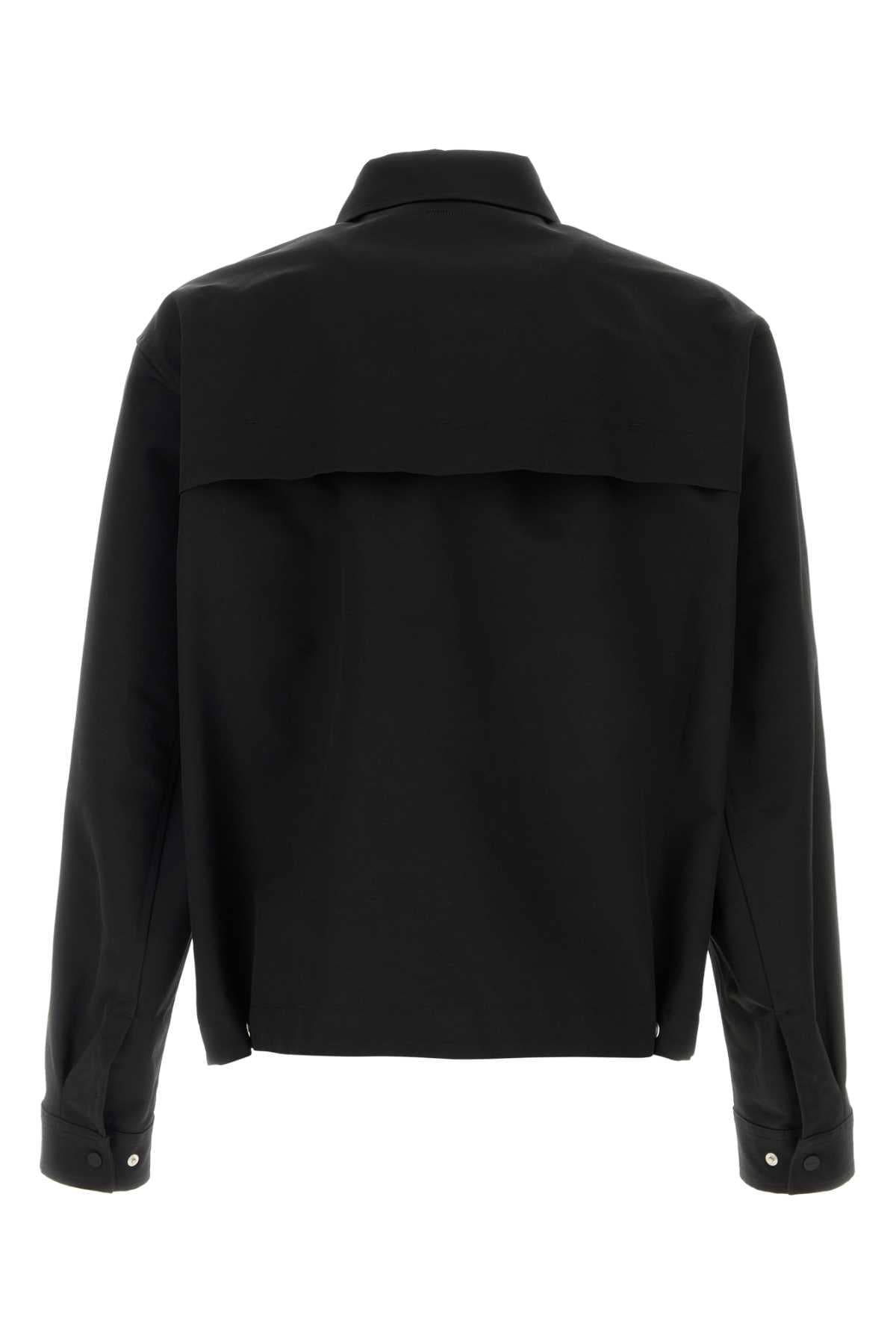 Black cotton blend jacket - мініатюра 2