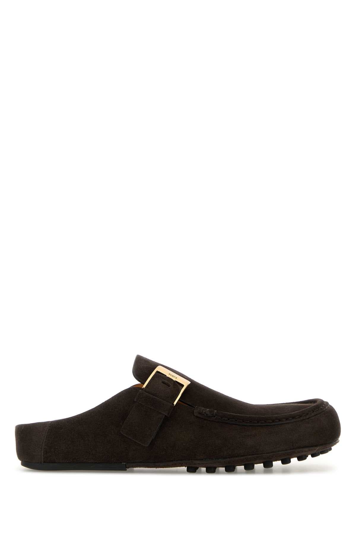 Dark brown suede slippers