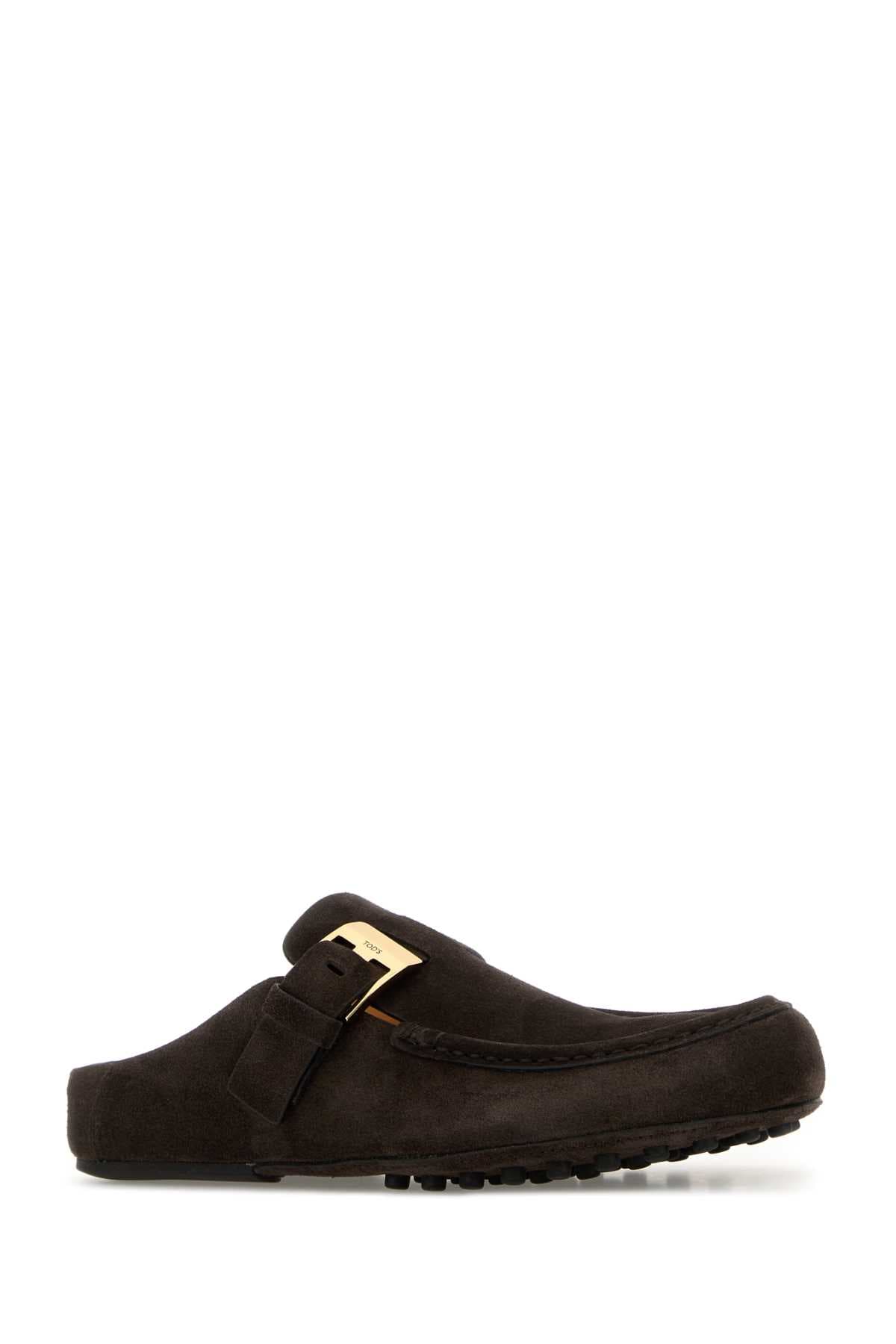 Dark brown suede slippers - мініатюра 2