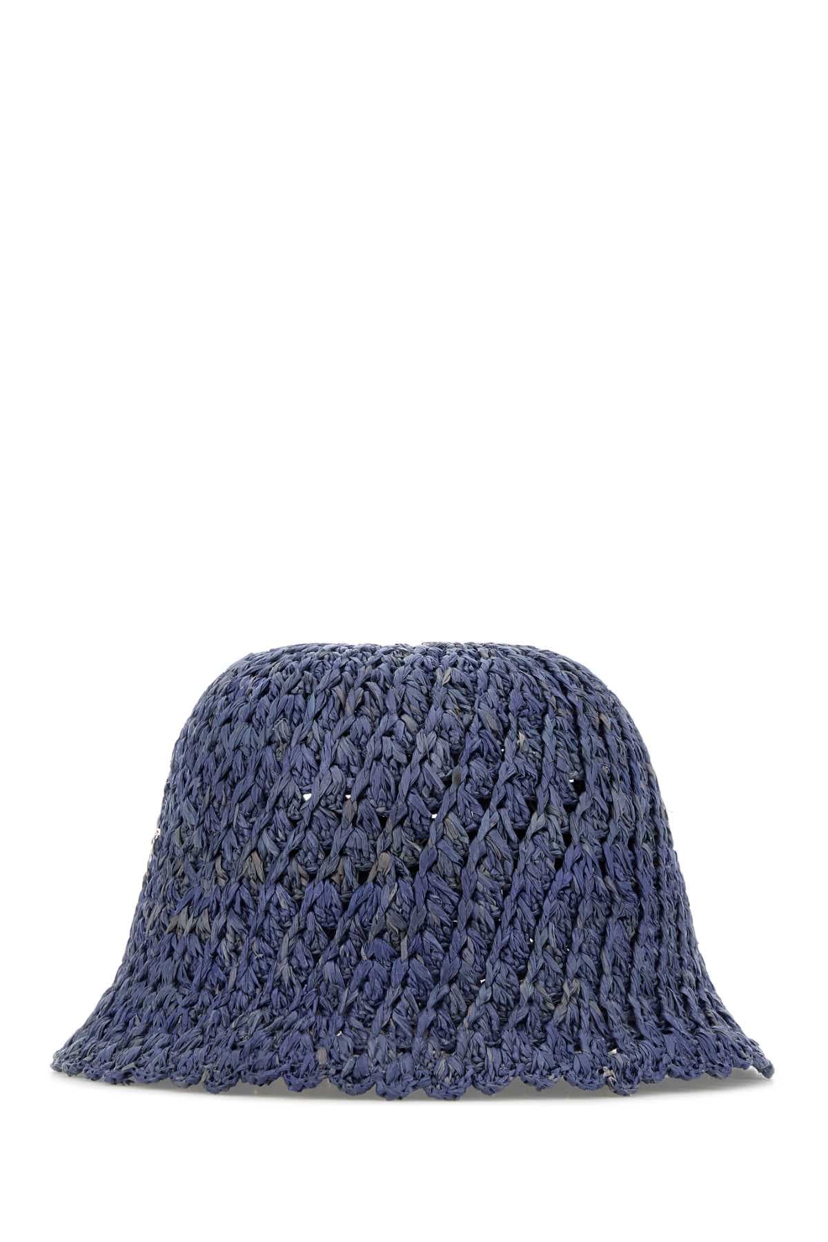 Air Force blue raffia Rio bucket hat