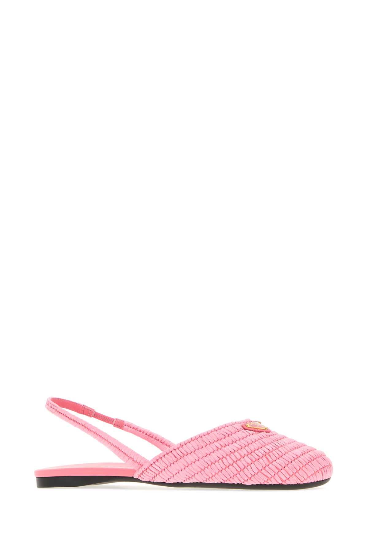 Pink raffia ballerinas - мініатюра 2