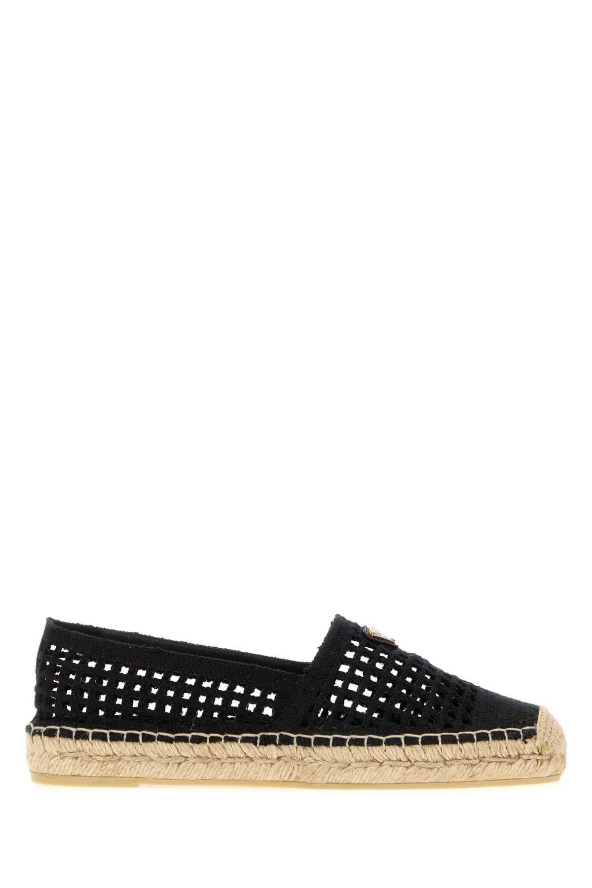 Black crochet espadrilles