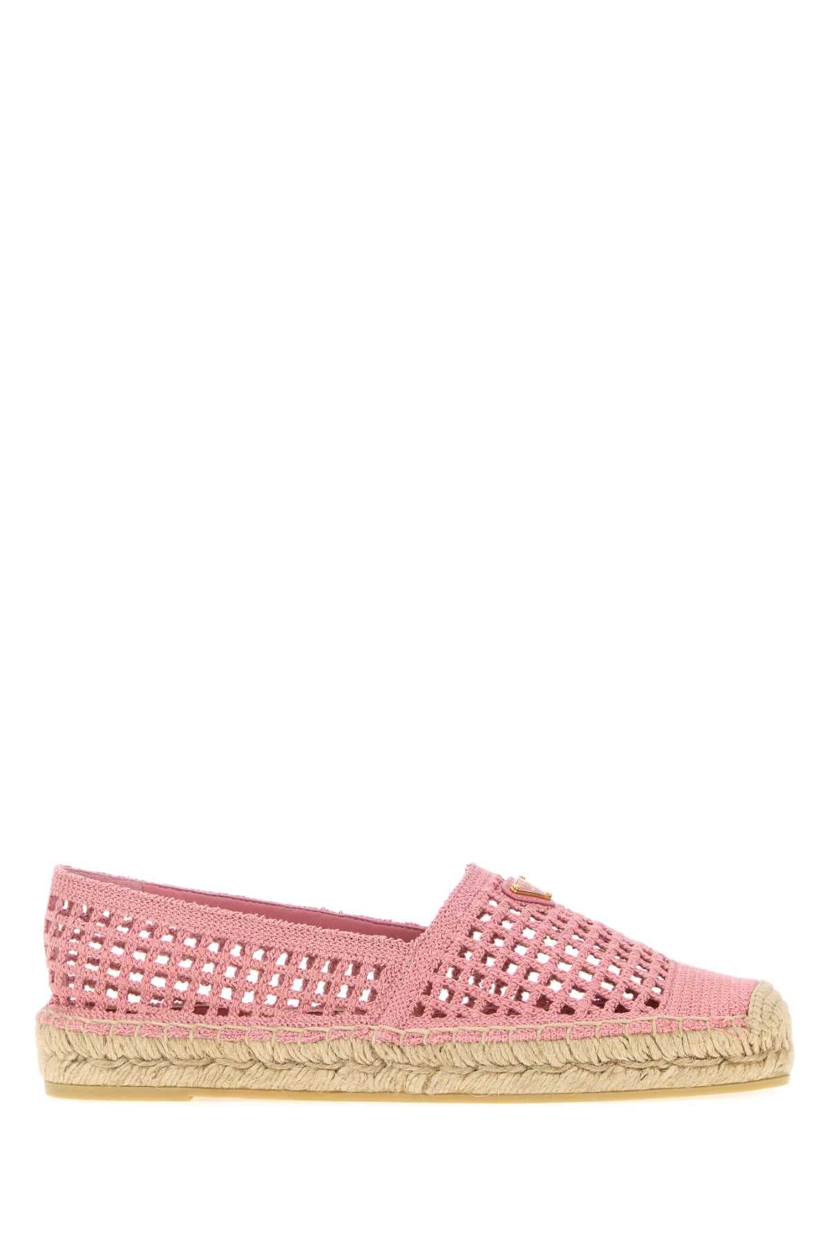 Pink crochet espadrilles