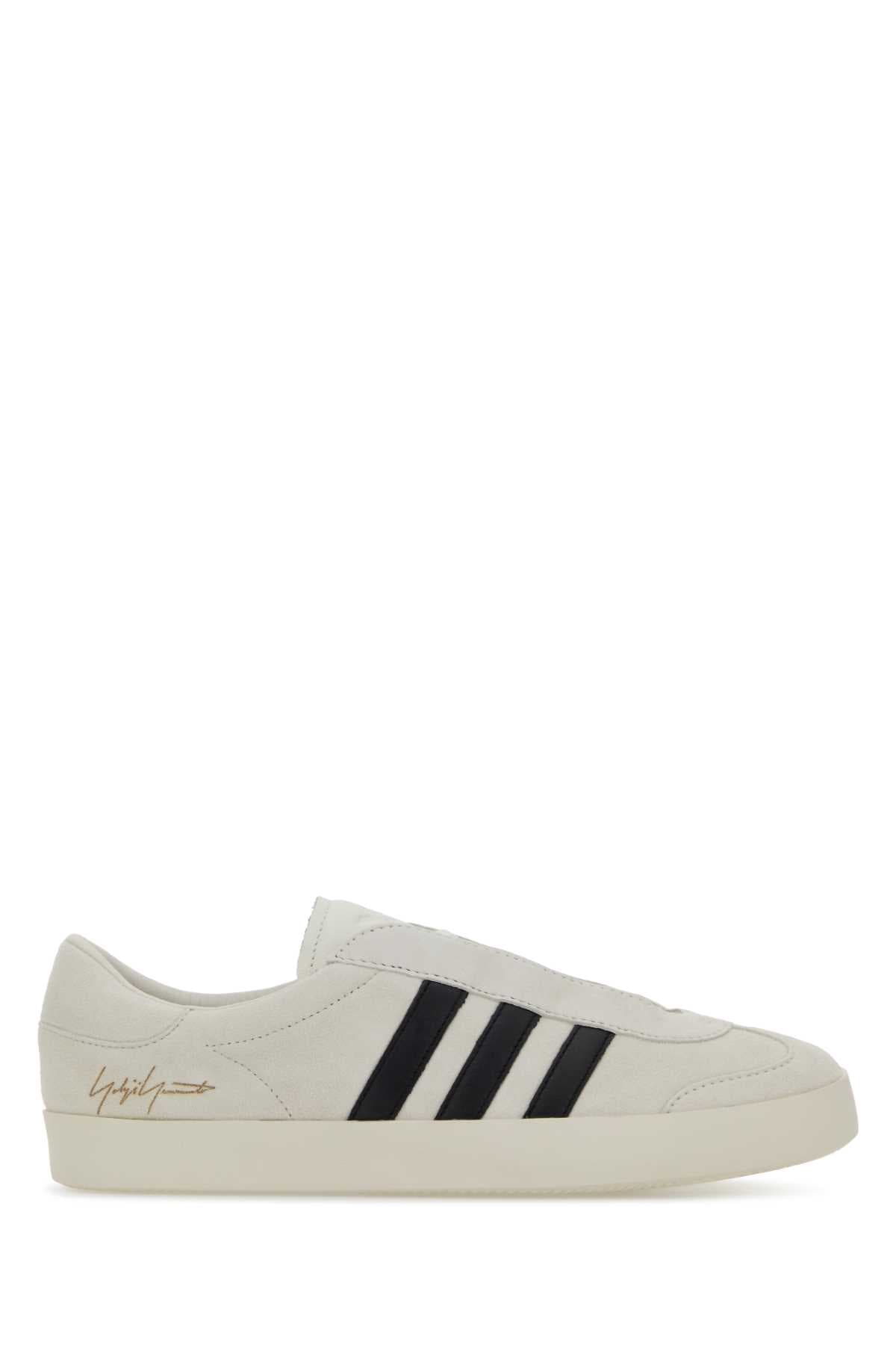 White suede Y-3 Gazelle sneakers