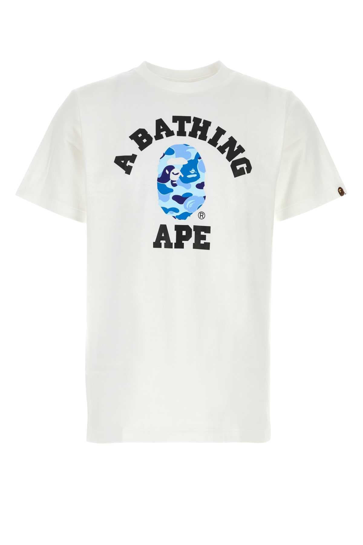 White cotton ABC Camo Collage t-shirt