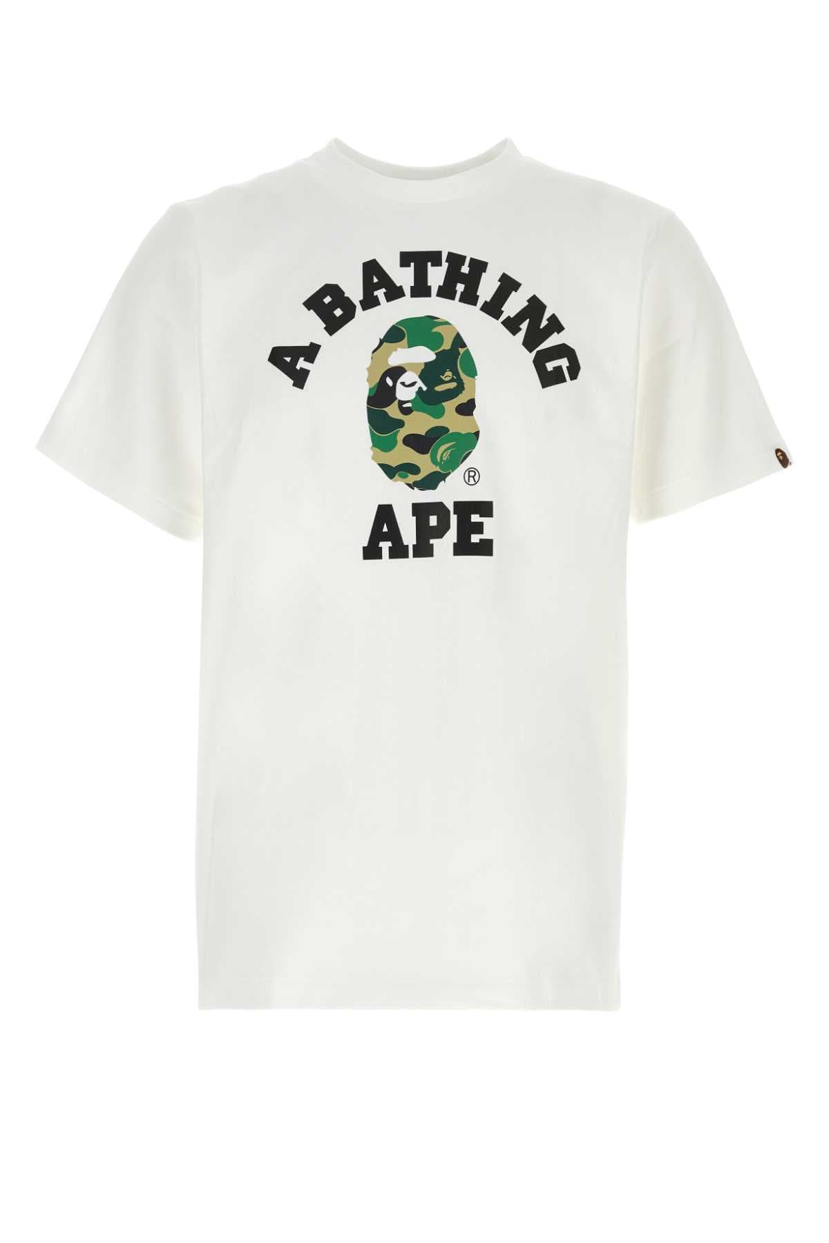 White cotton ABC Camo Collage t-shirt