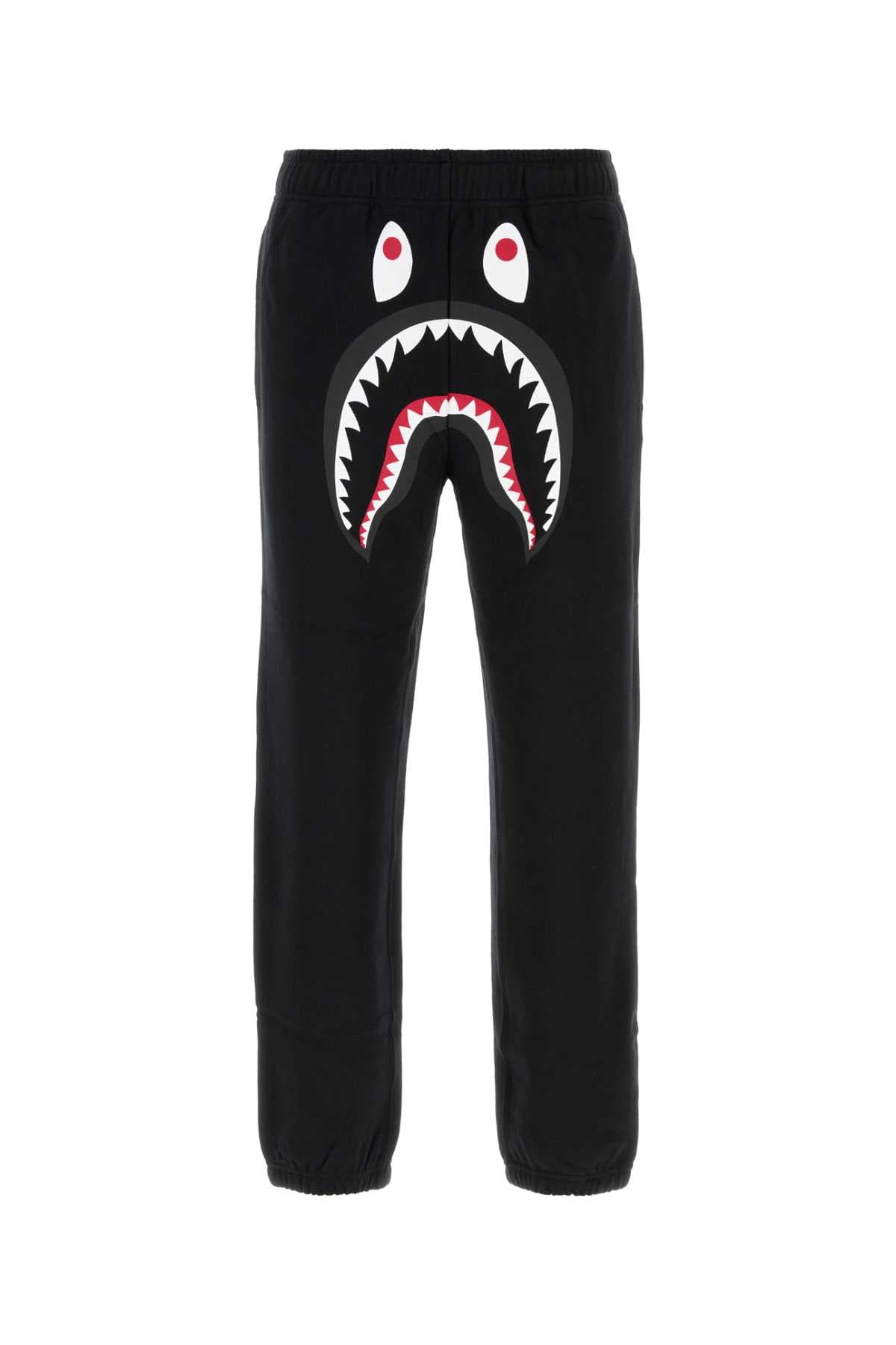 Black cotton Shark joggers