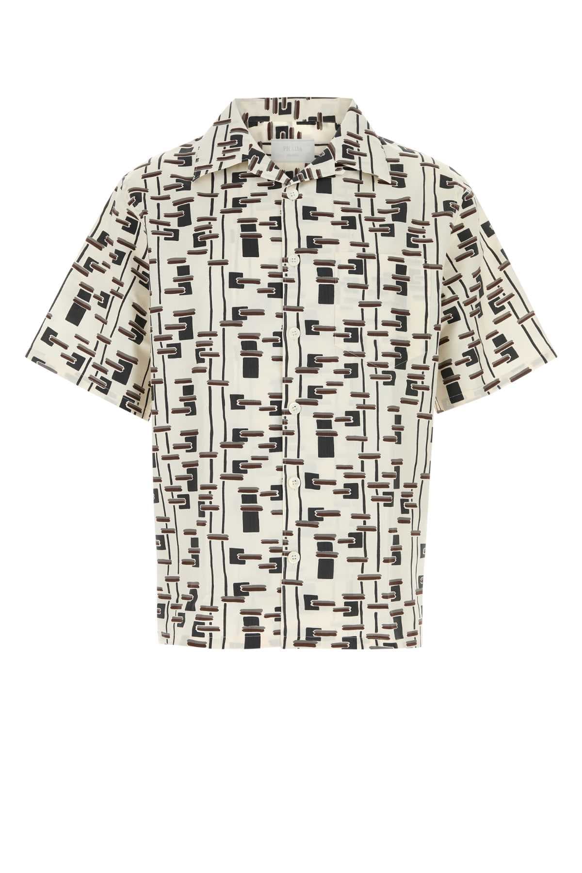 Printed poplin shirt
