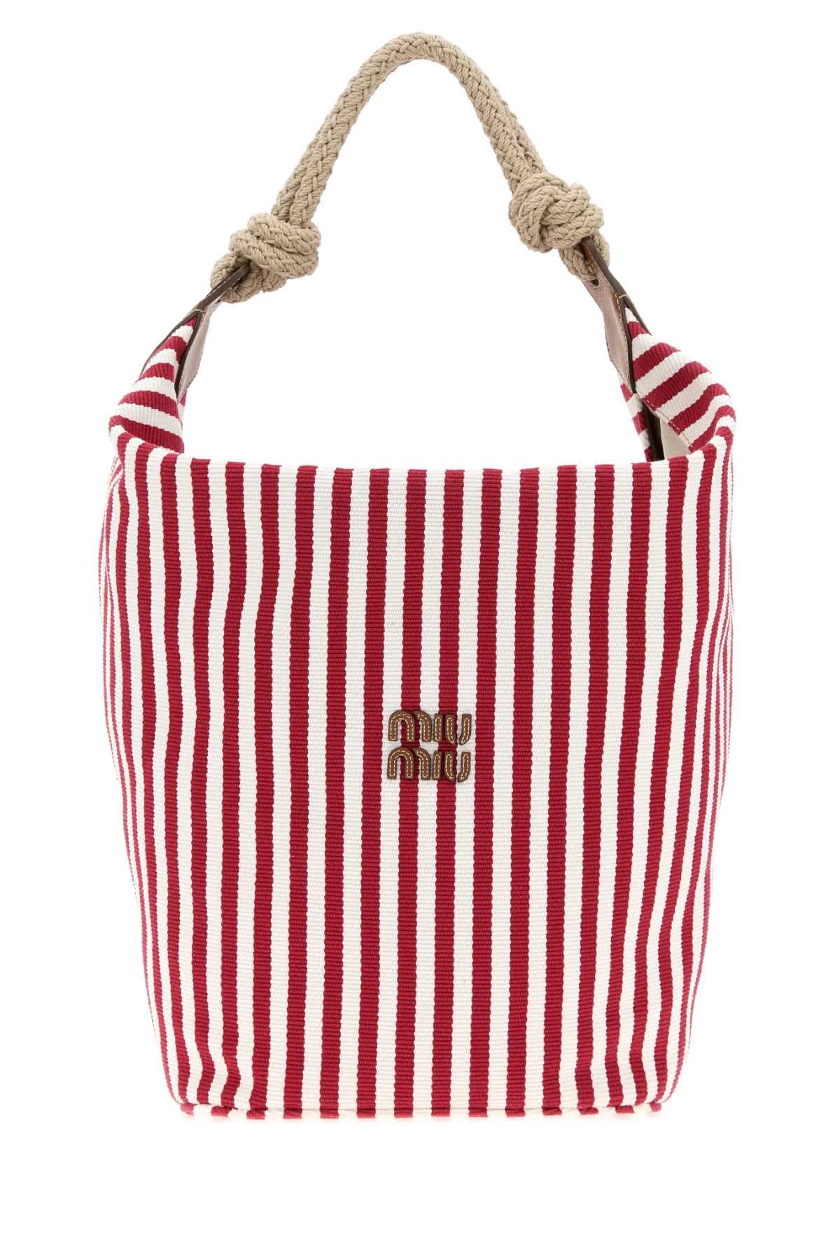 Embroidered canvas bucket bag