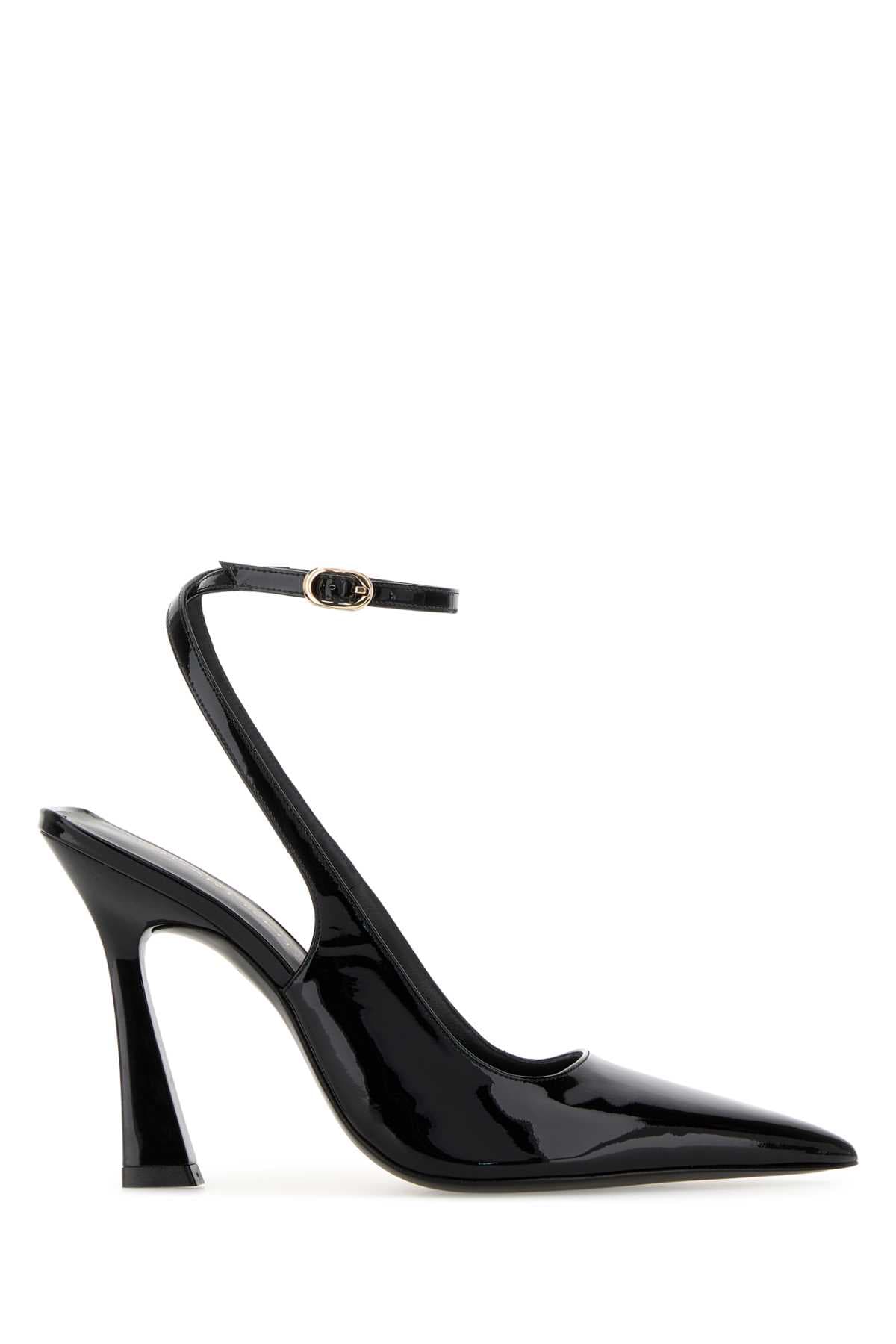 Black leather Vinnie 100 pumps