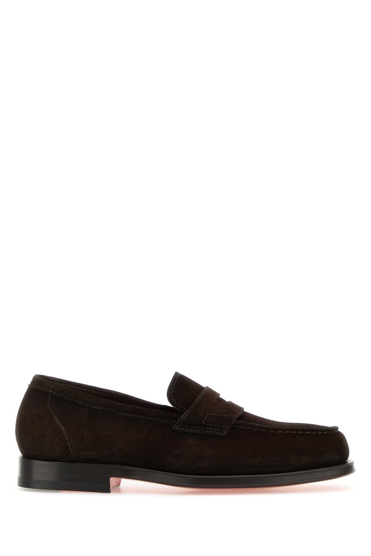 Dark brown suede Gunter loafers