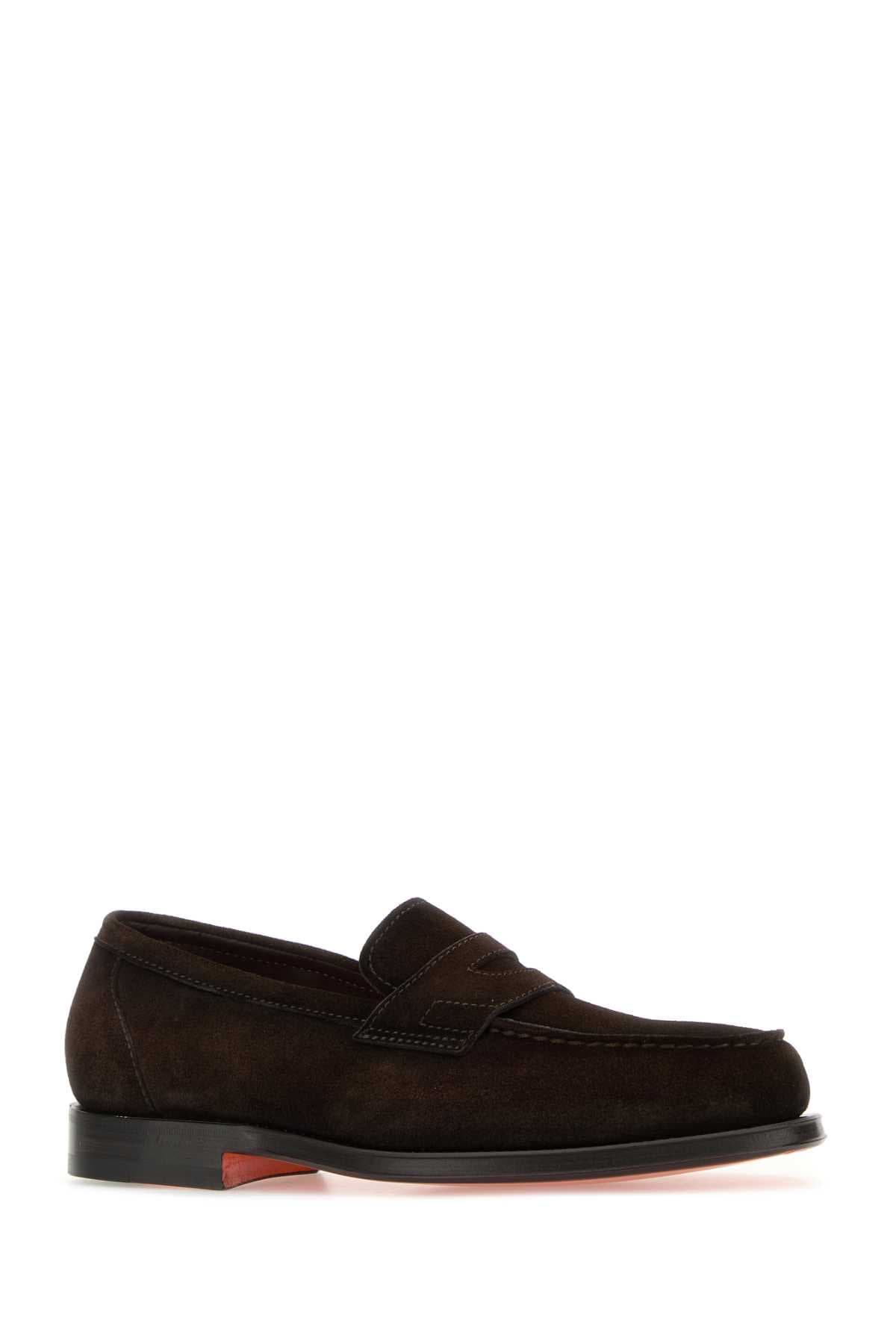 Dark brown suede Gunter loafers - мініатюра 2