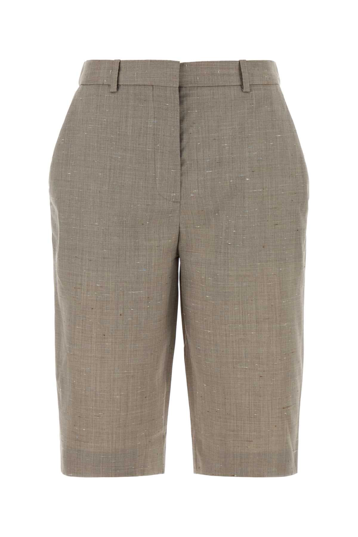 Melange dove grey wool blend Ray bermuda shorts