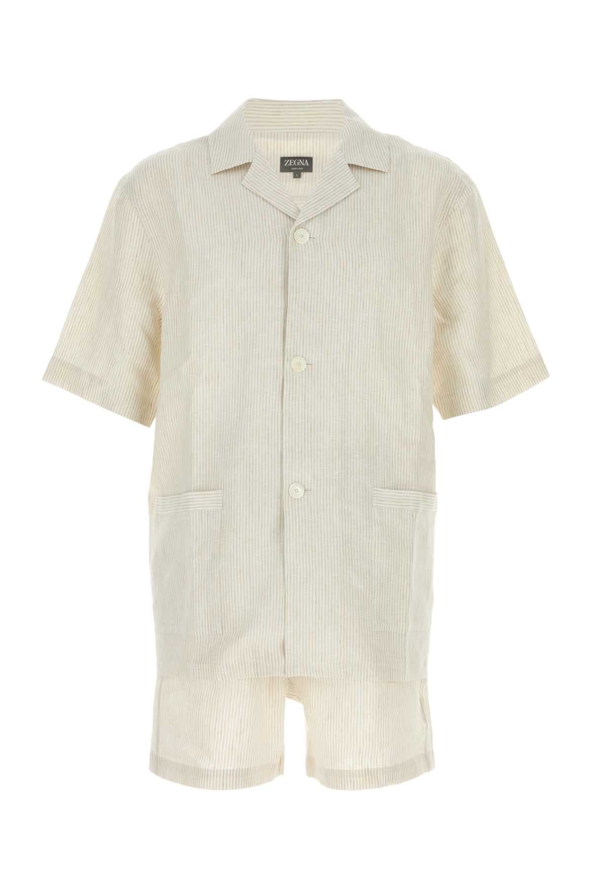 Embroidered linen pyjama