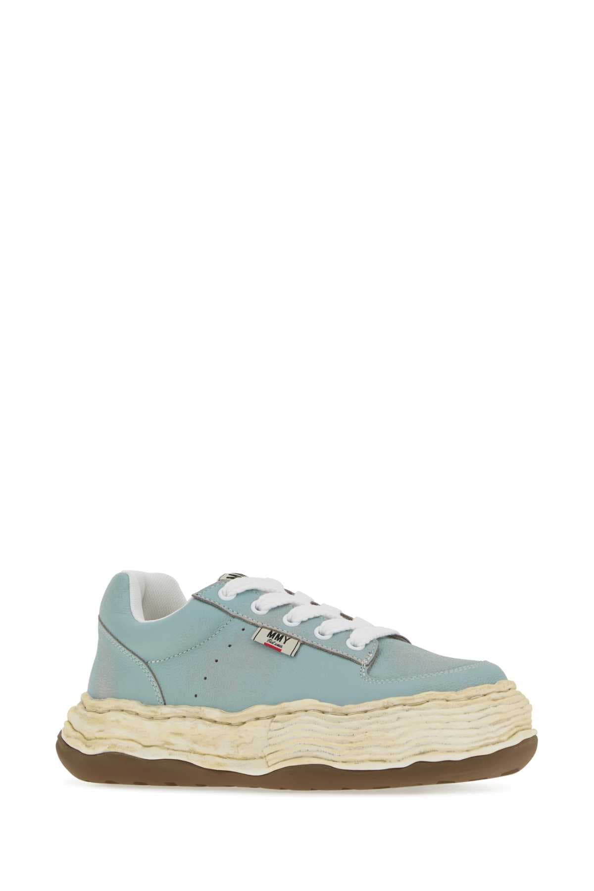 Light-blue leather Oliver sneakers - мініатюра 2