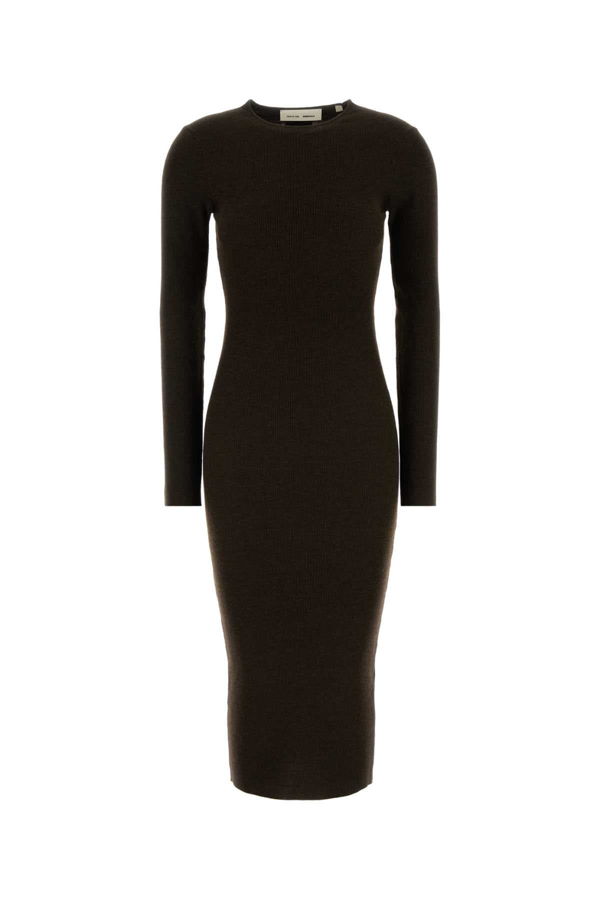 Chocolate polyester blend dress