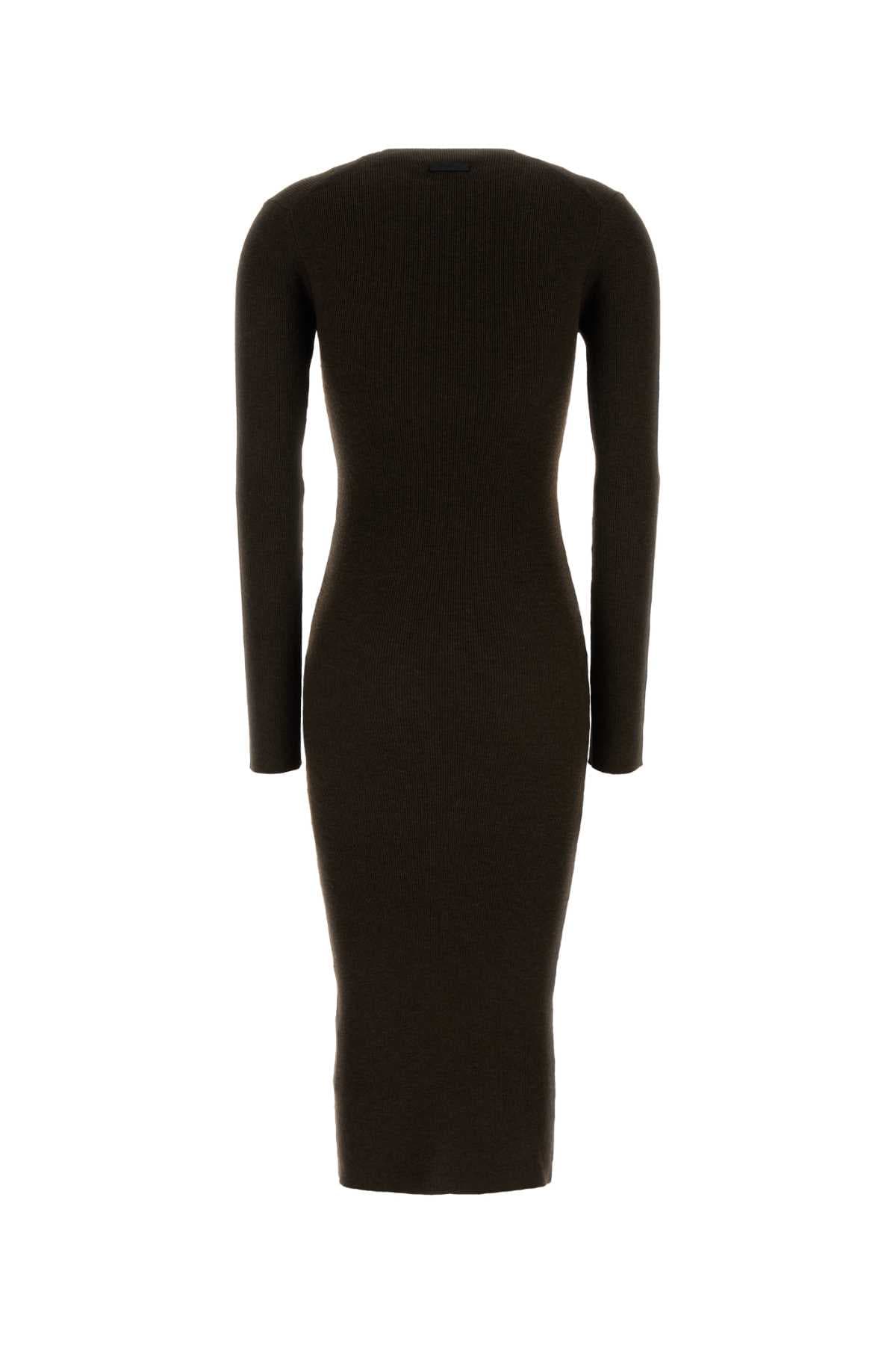 Chocolate polyester blend dress - мініатюра 2