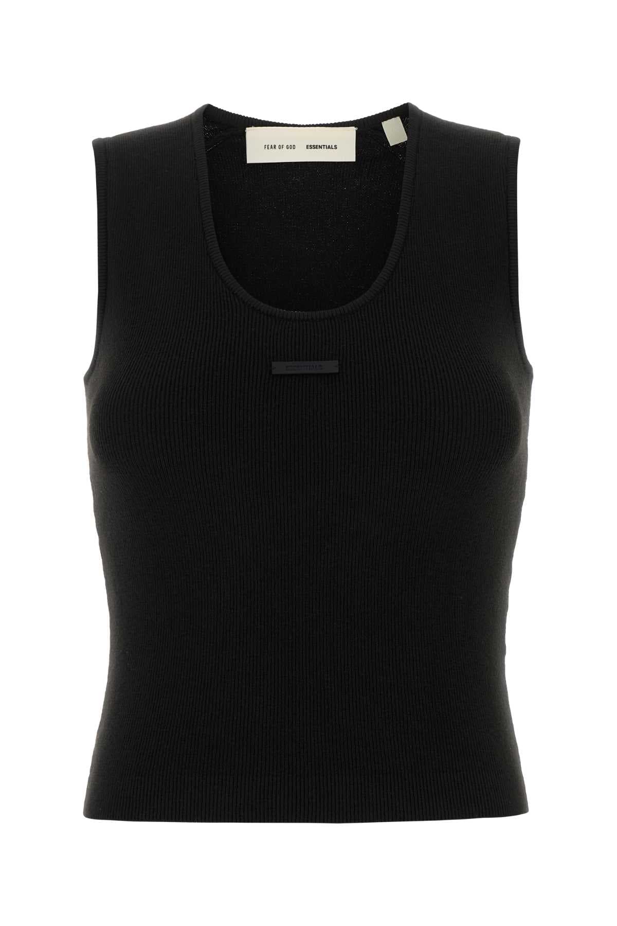 Black polyester blend tank top