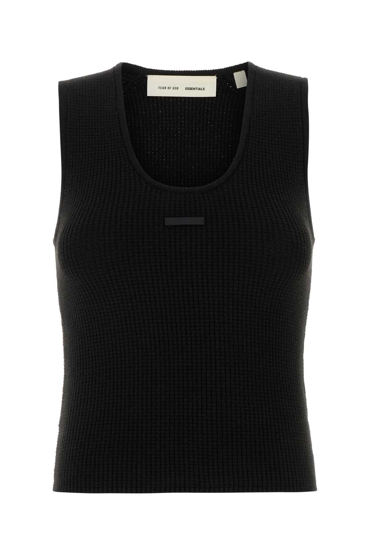 Black polyester blend tank top