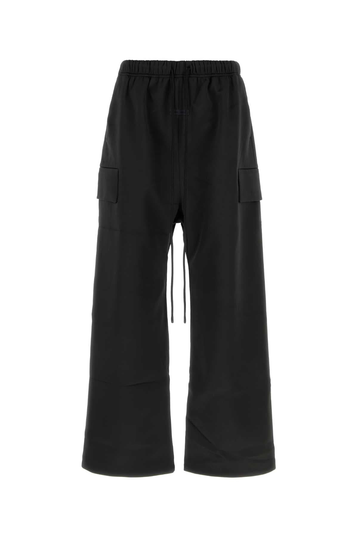 Black satin joggers
