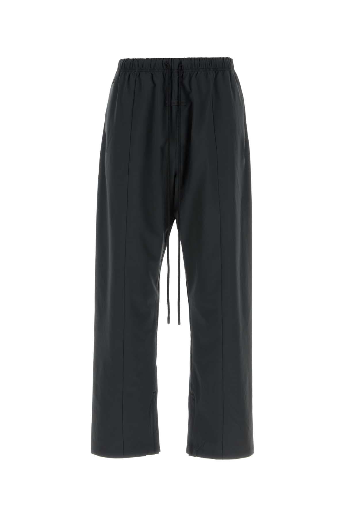 Black stretch nylon joggers