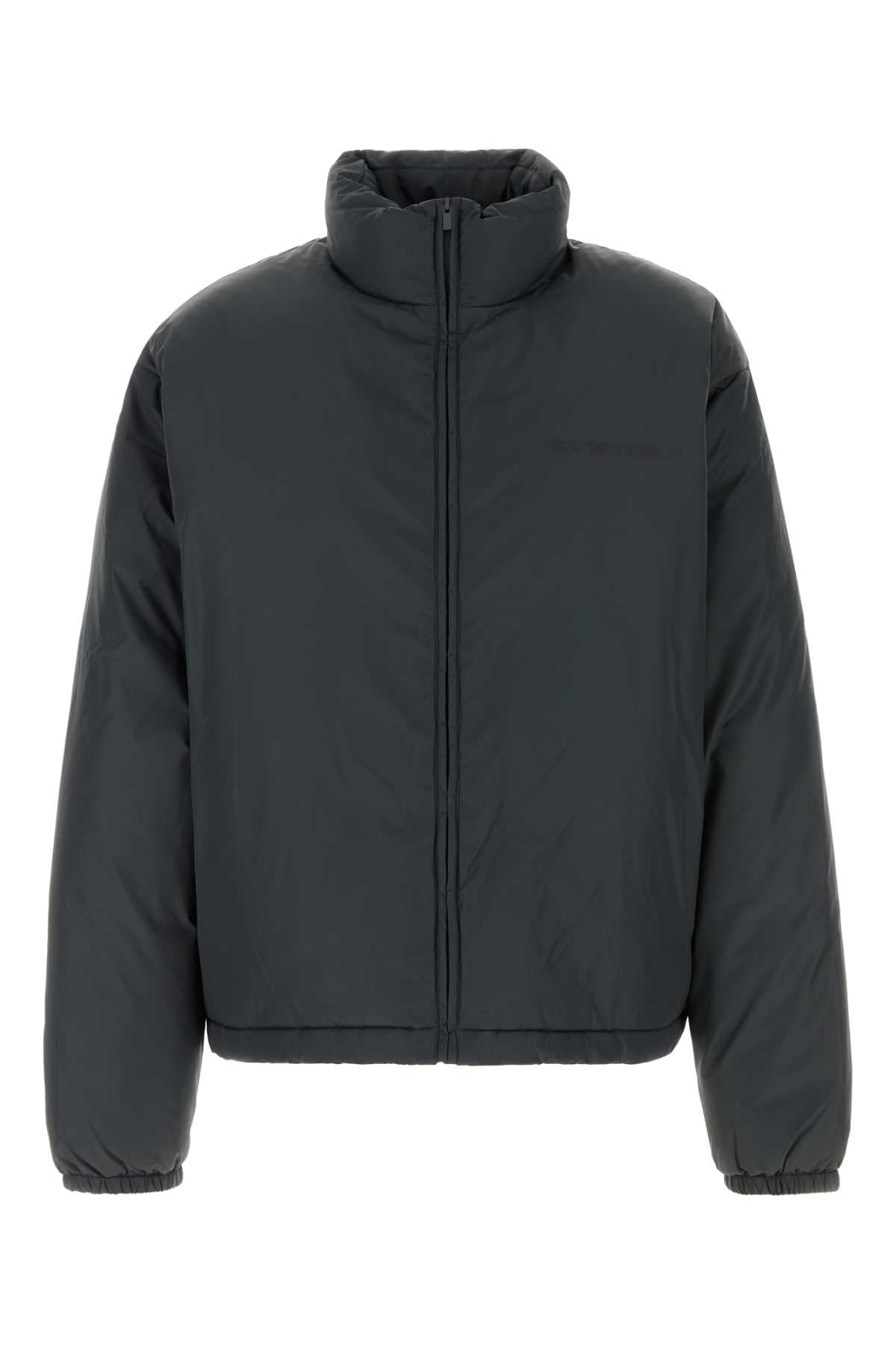 Charcoal nylon down jacket