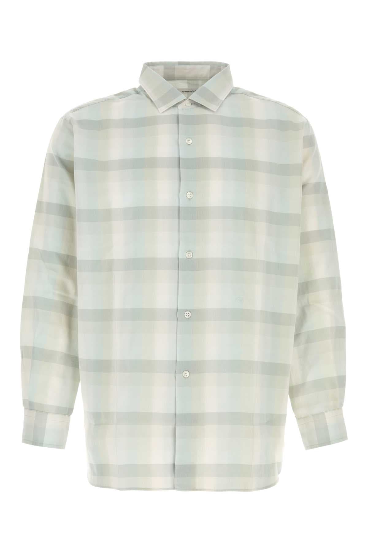 Embroidered cotton blend oversize shirt