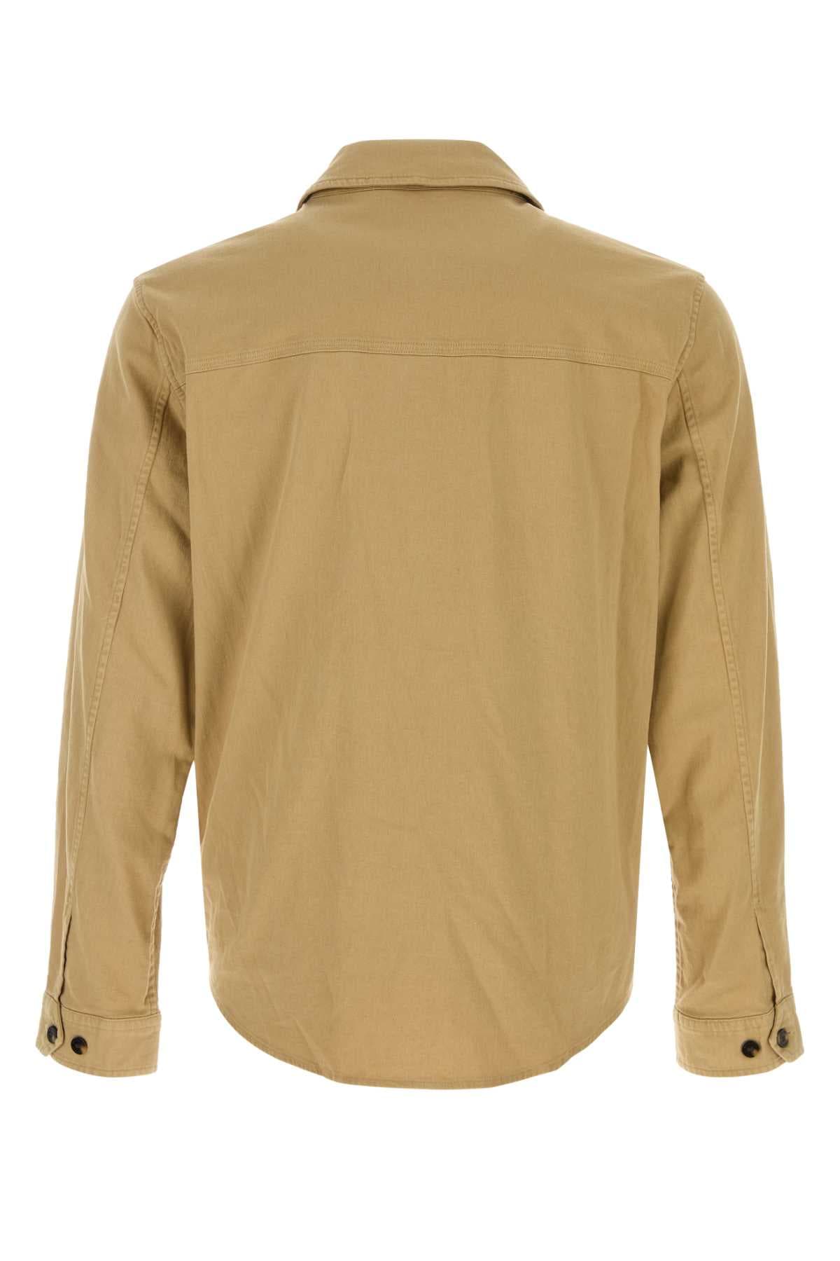 Beige stretch cotton shirt - мініатюра 2